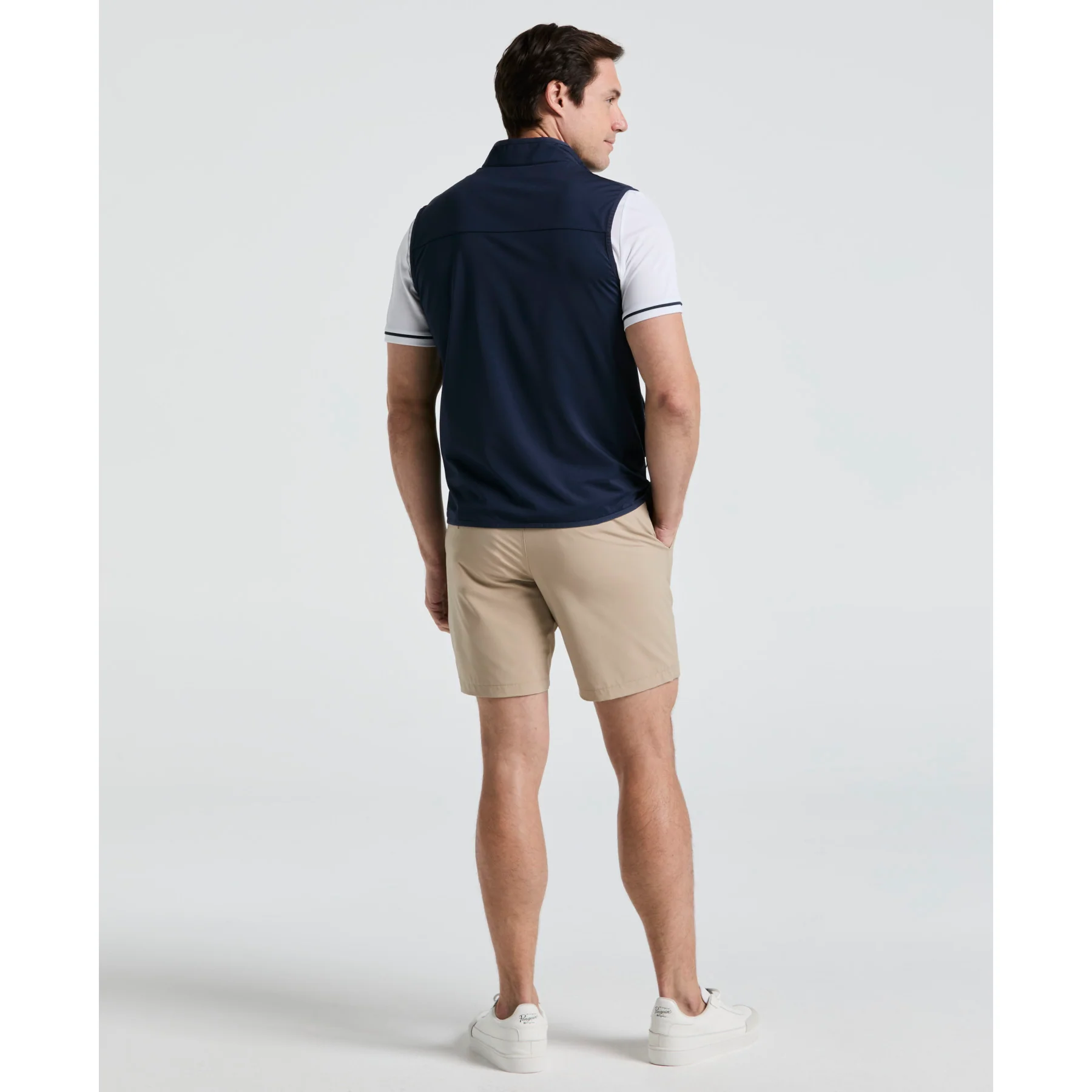 Lightweight Full Zip Golf Gilet In Black Iris - Image 2