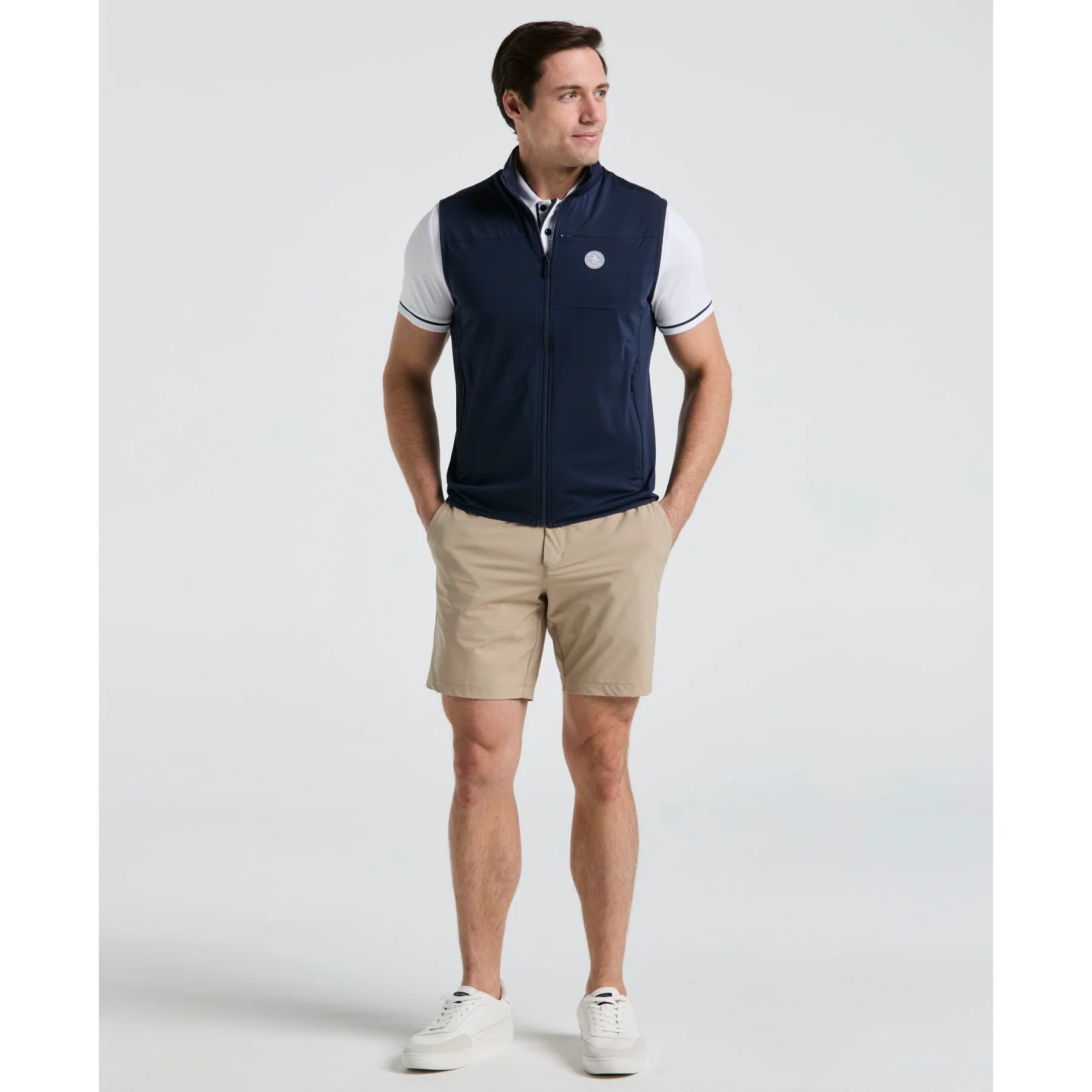 Lightweight Full Zip Golf Gilet In Black Iris - Image 4