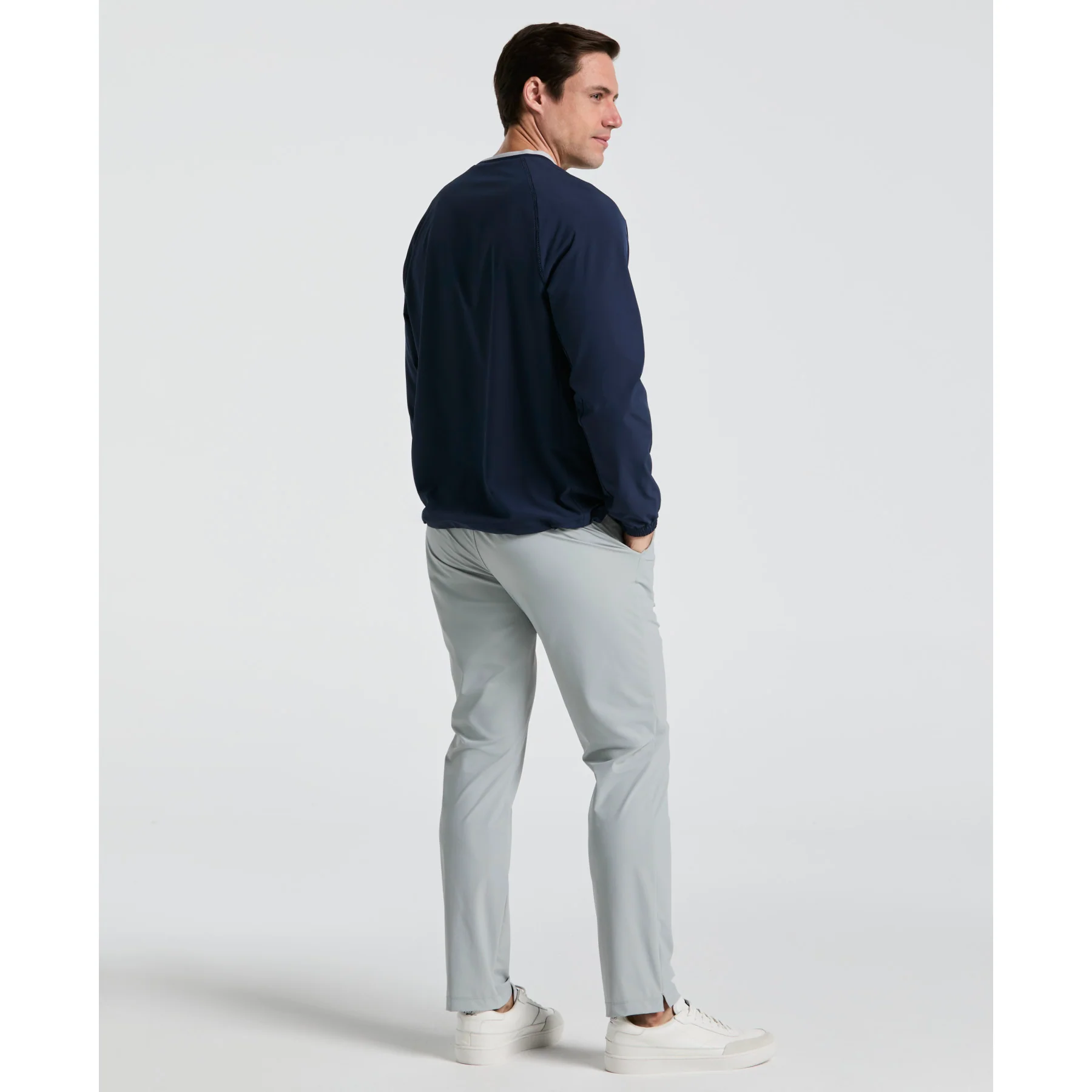 Lightweight Ventilated Overhead Golf Jacket In Black Iris - Image 2