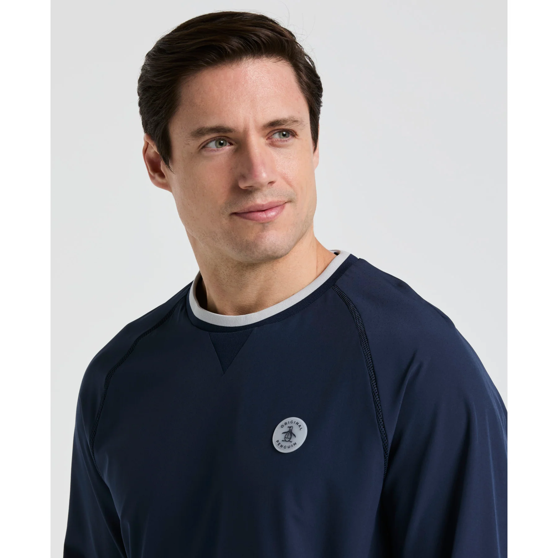 Lightweight Ventilated Overhead Golf Jacket In Black Iris - Image 3