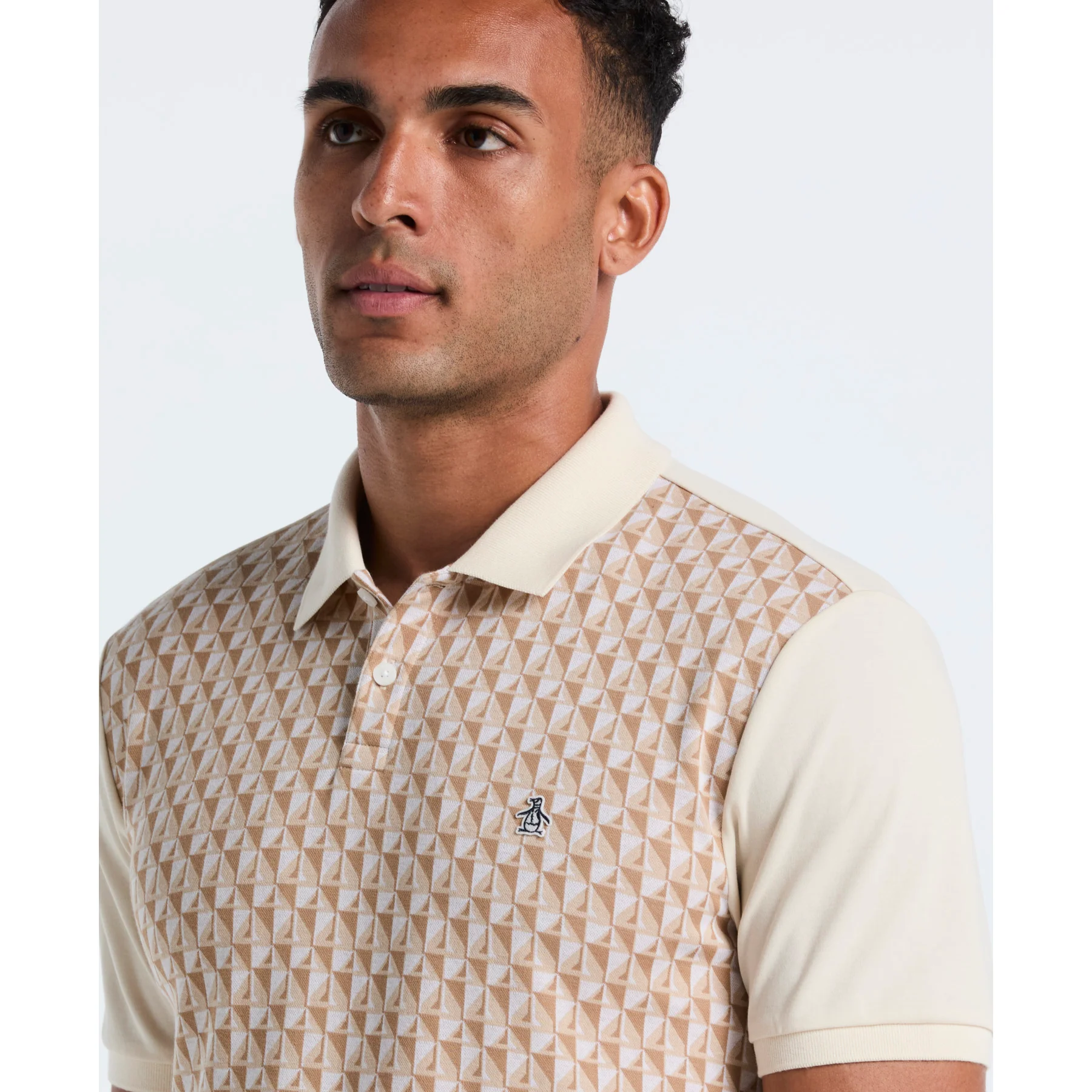 Martini Print Polo Shirt In Birch - Image 3