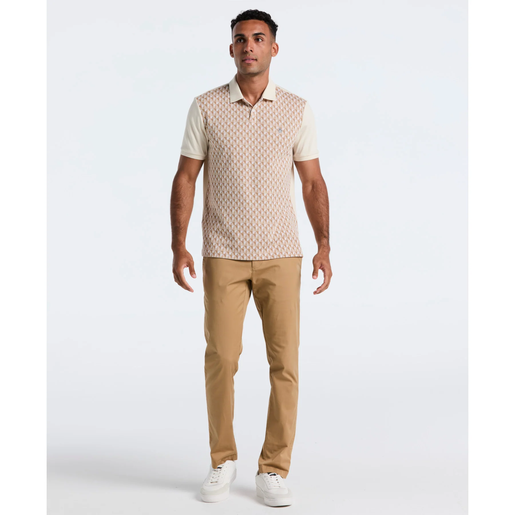 Martini Print Polo Shirt In Birch - Image 4