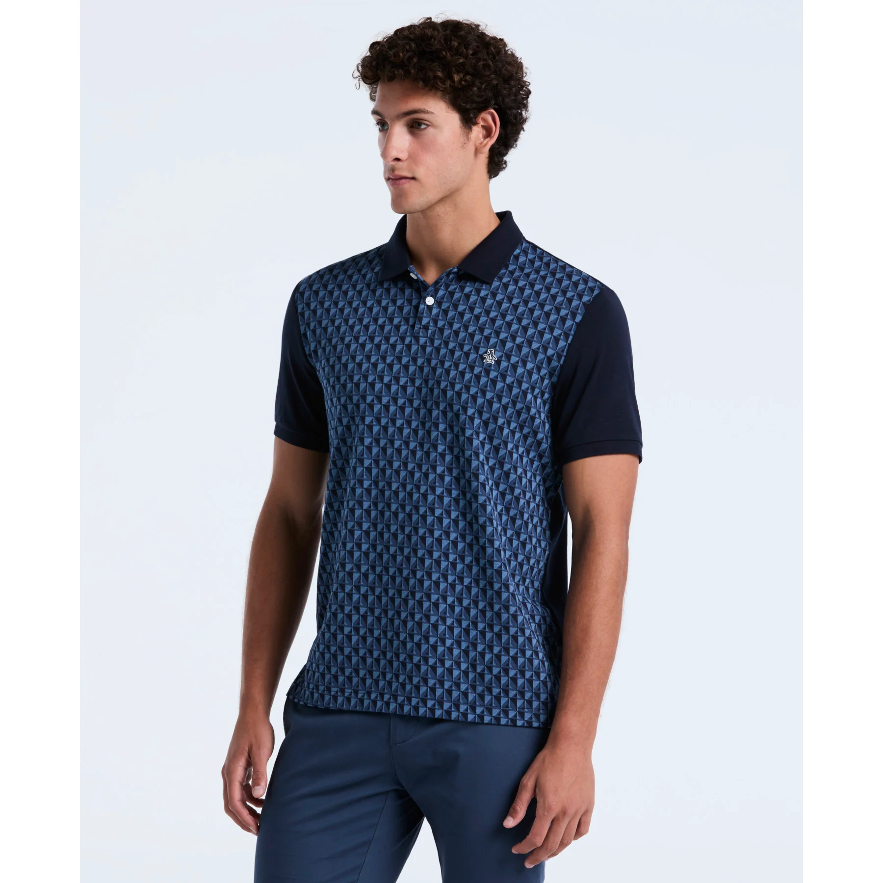 Martini Print Polo Shirt In Dark Sapphire