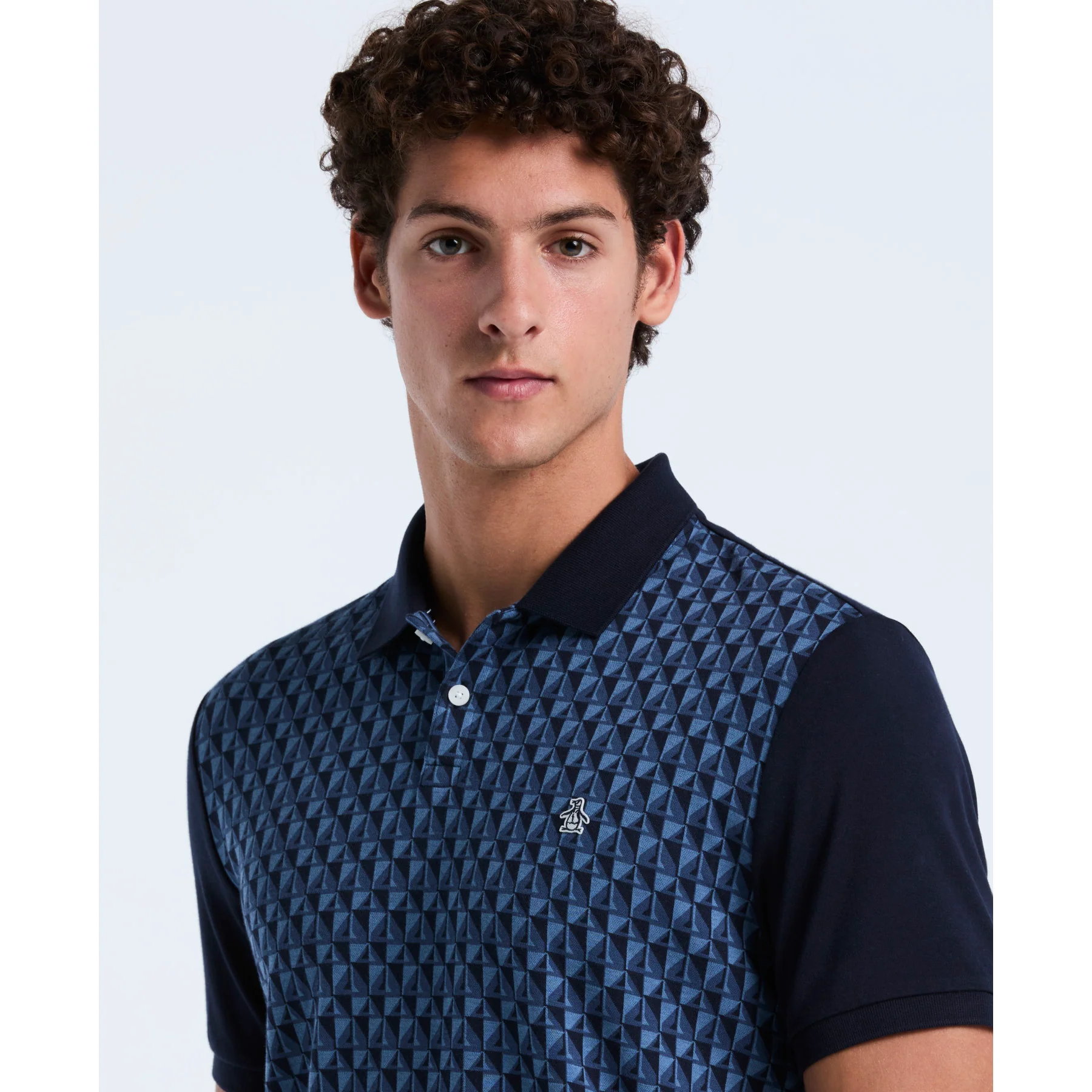 Martini Print Polo Shirt In Dark Sapphire - Image 3