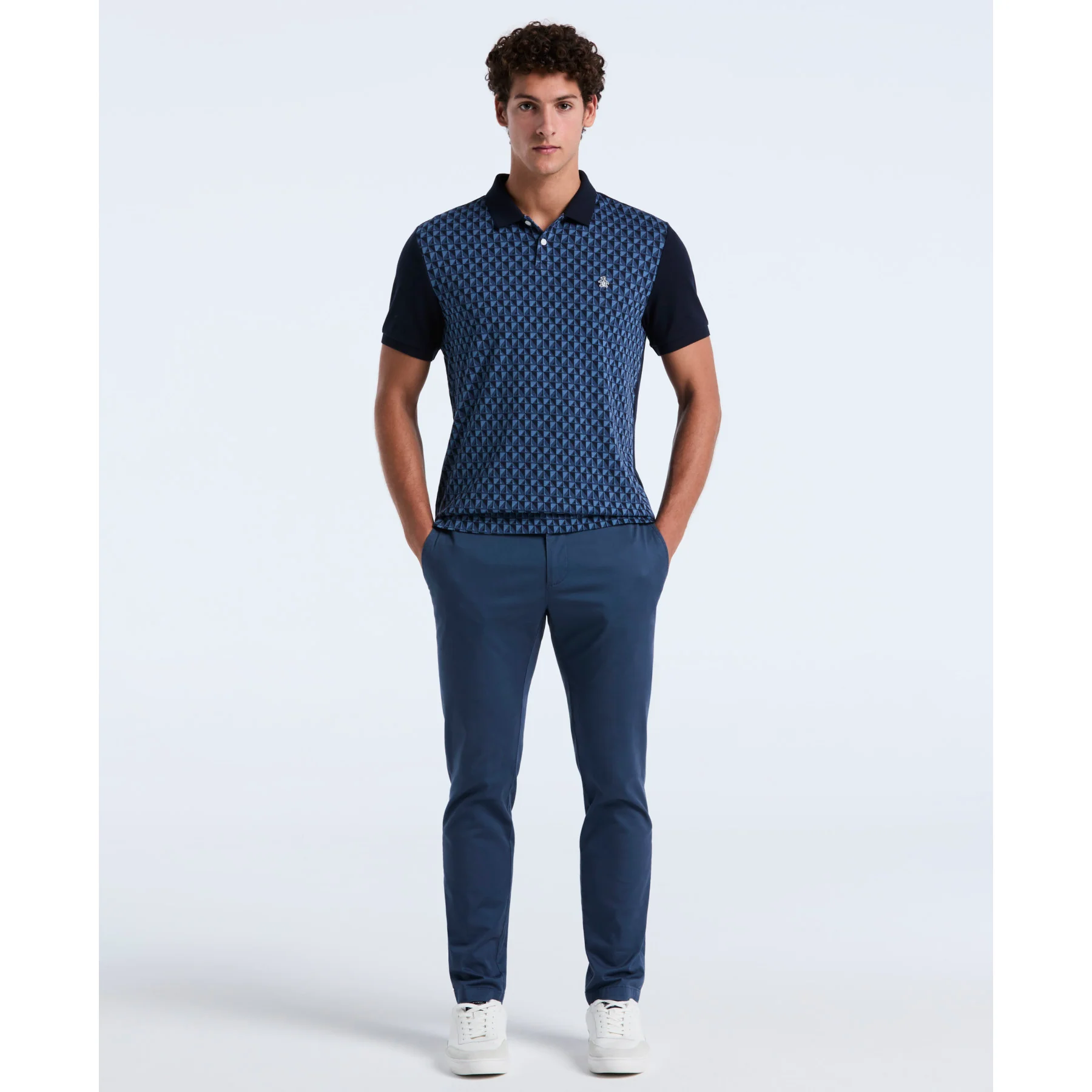 Martini Print Polo Shirt In Dark Sapphire - Image 4