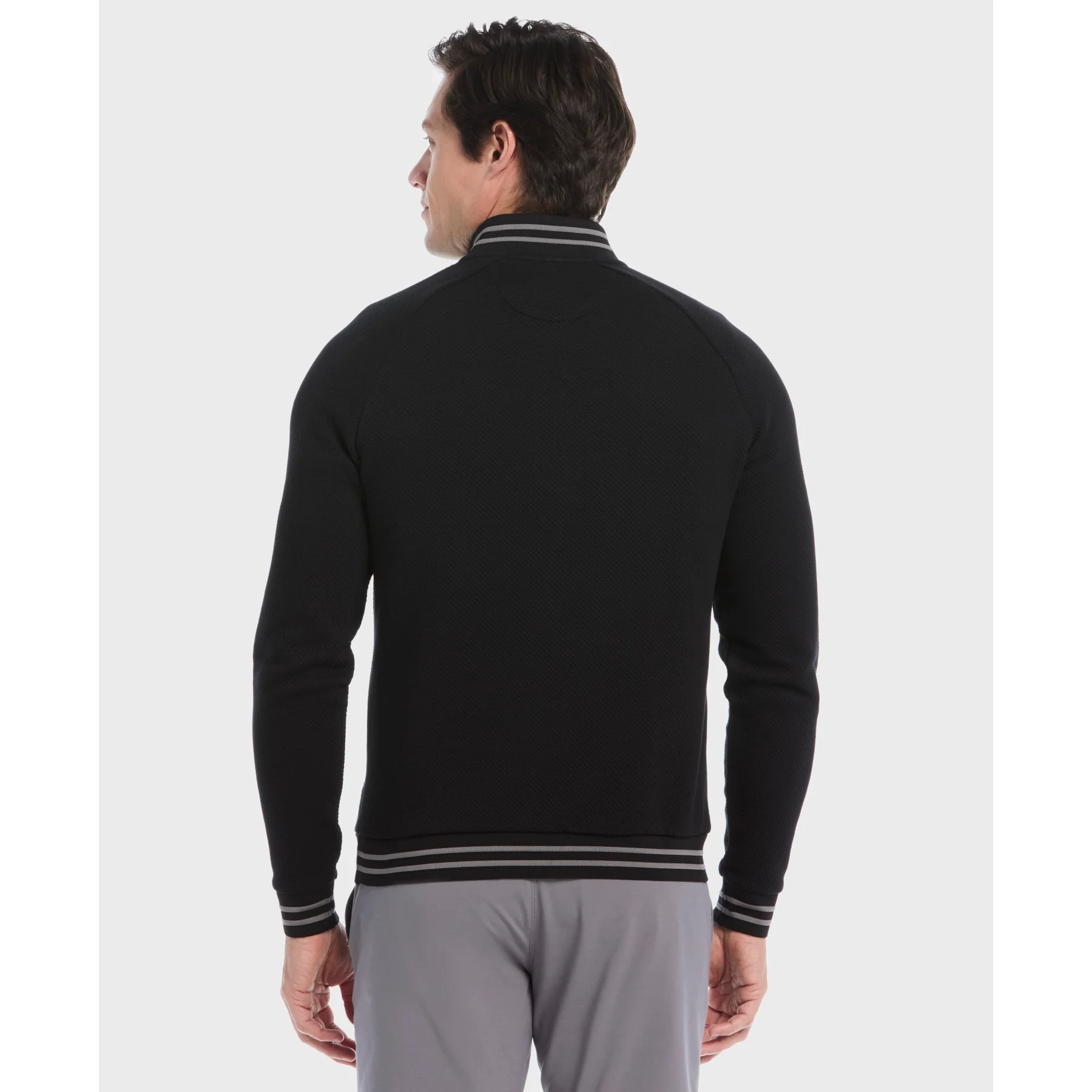 Midweight Quarter Zip Golf Pullover In Caviar - Image 2