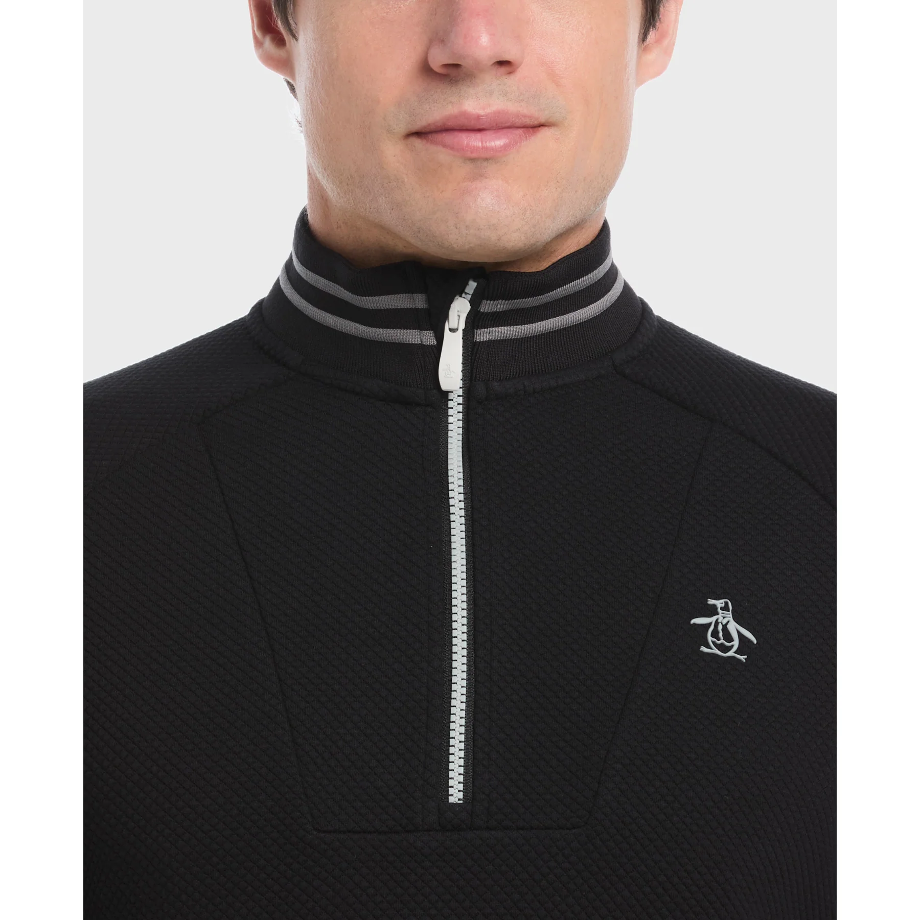Midweight Quarter Zip Golf Pullover In Caviar - Image 3