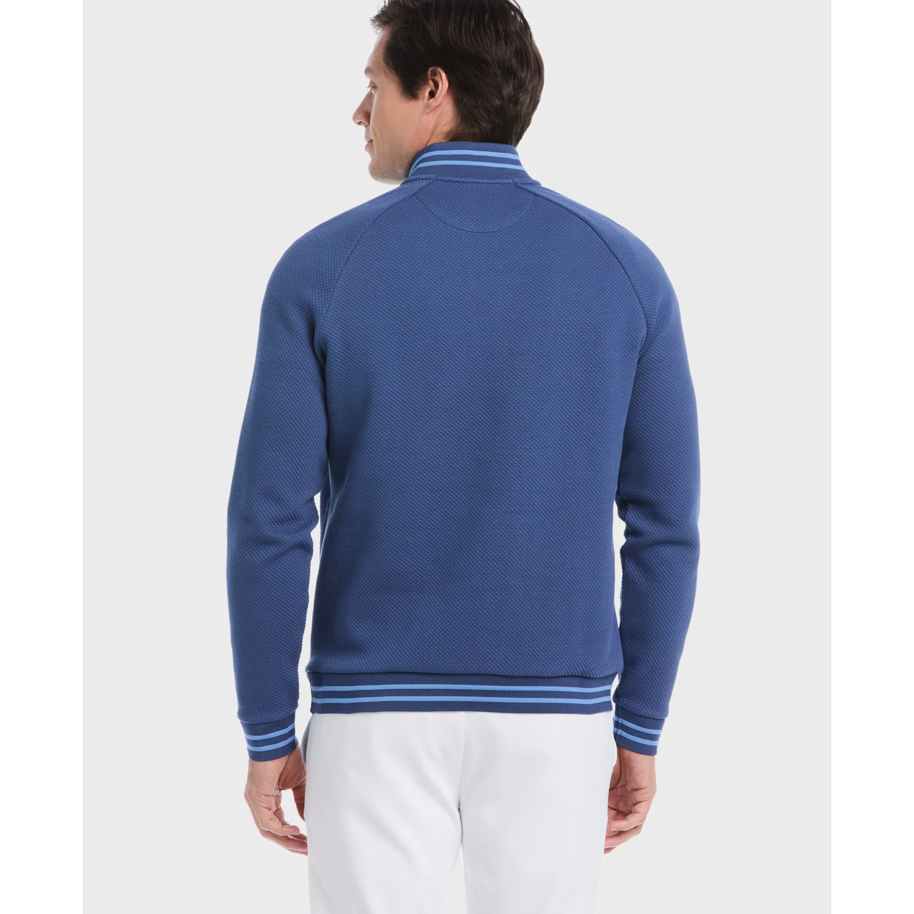 Midweight Quarter Zip Golf Pullover In True Navy - Image 2