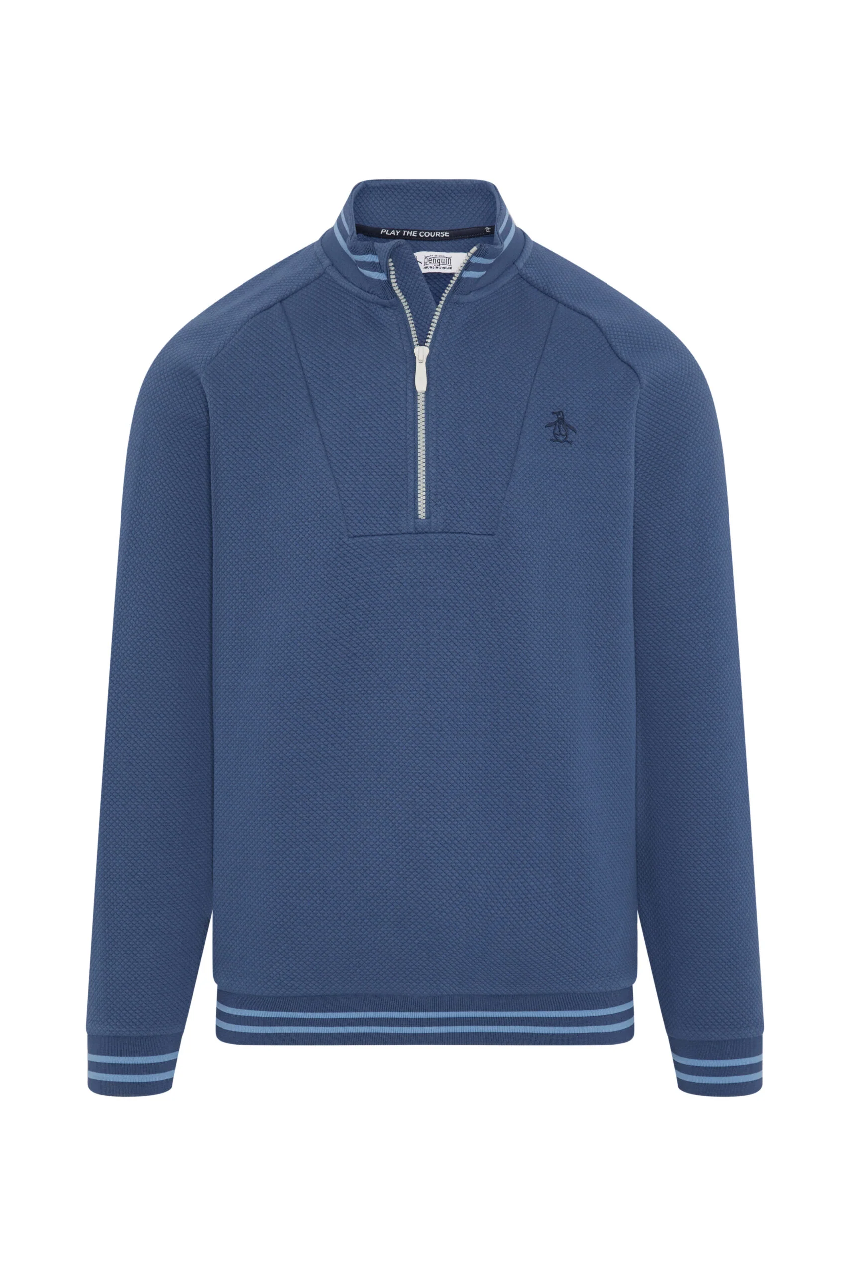 Midweight Quarter Zip Golf Pullover In True Navy - Image 5