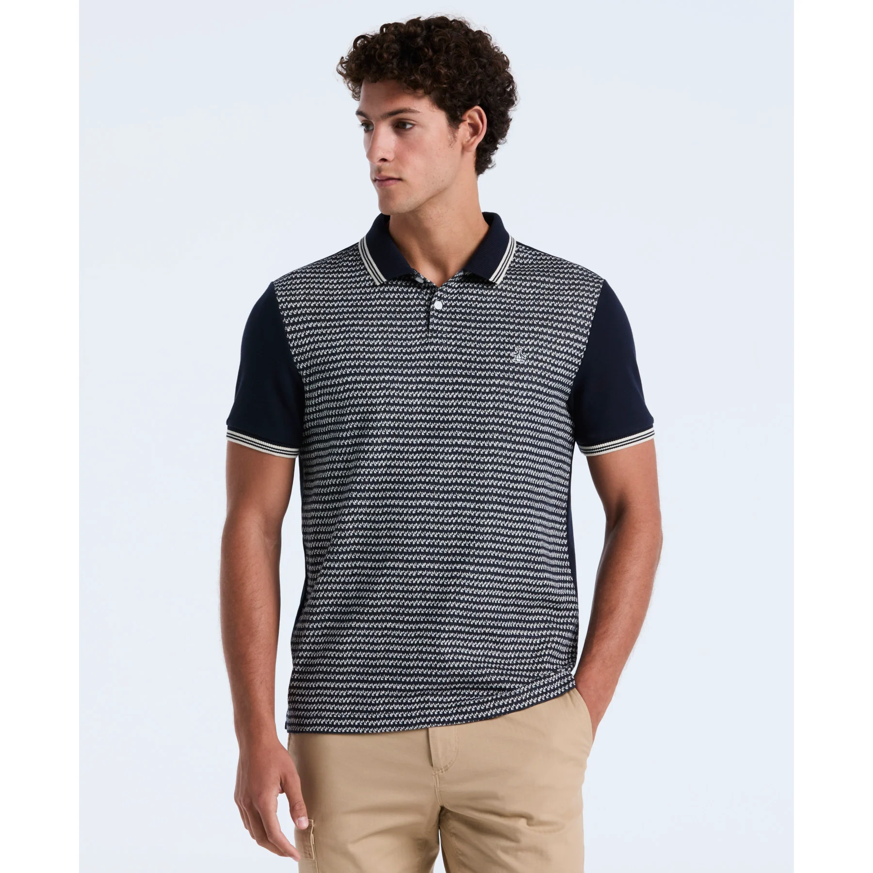 Mini Jacquard Polo Shirt In Dark Sapphire