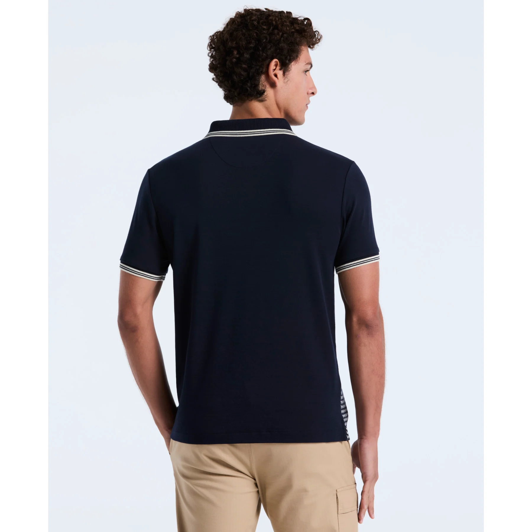 Mini Jacquard Polo Shirt In Dark Sapphire - Image 2
