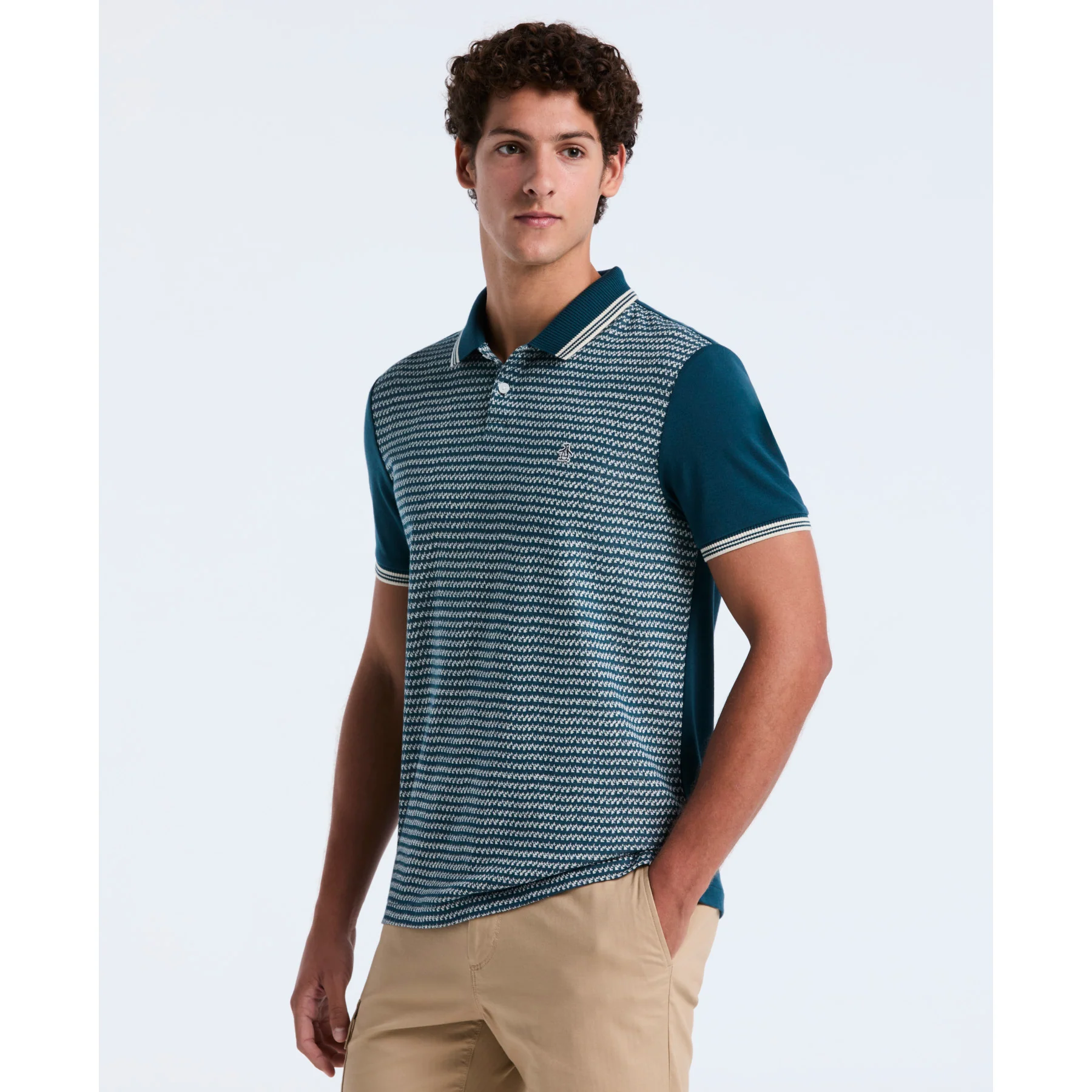 Mini Jacquard Polo Shirt In Reflecting Pond
