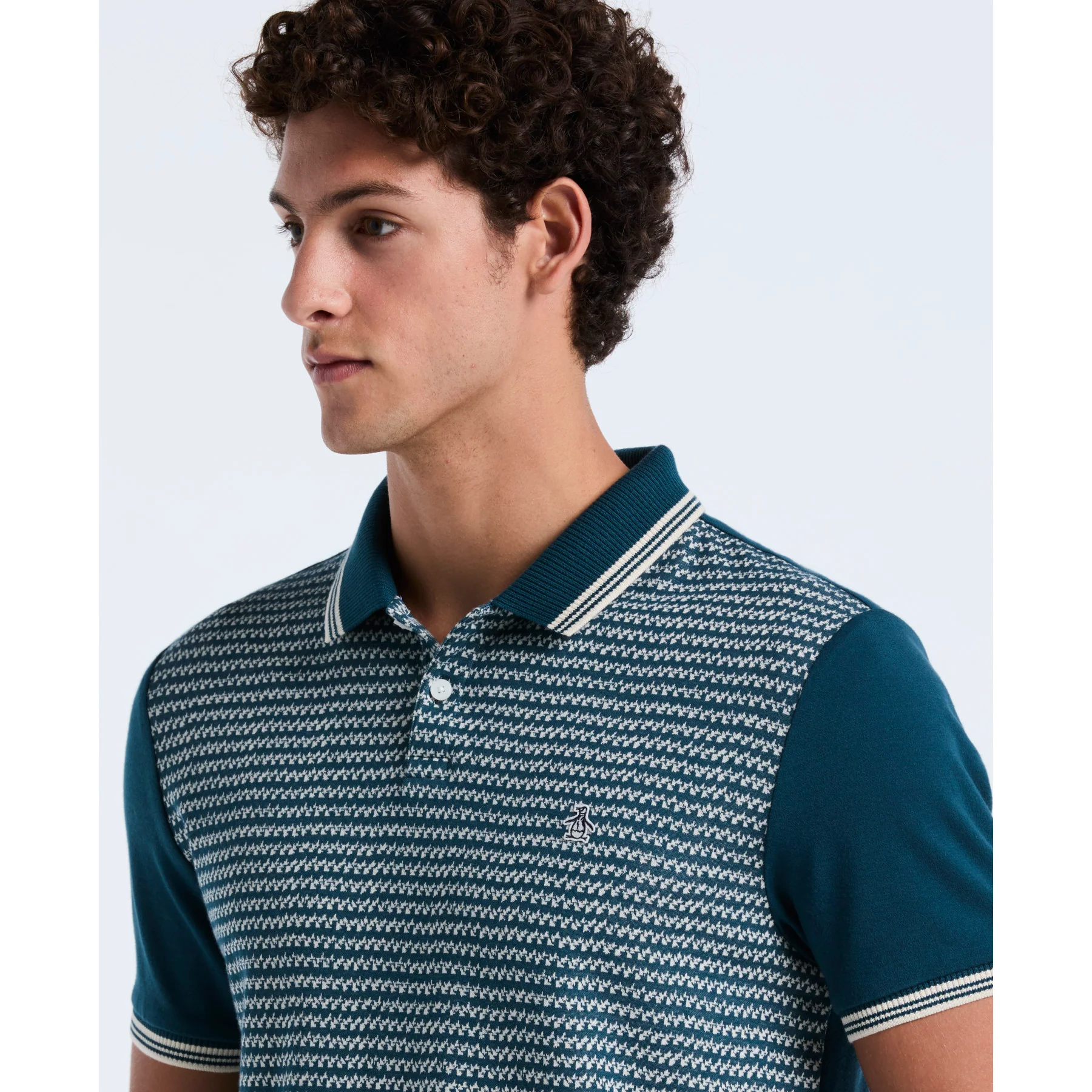 Mini Jacquard Polo Shirt In Reflecting Pond - Image 3