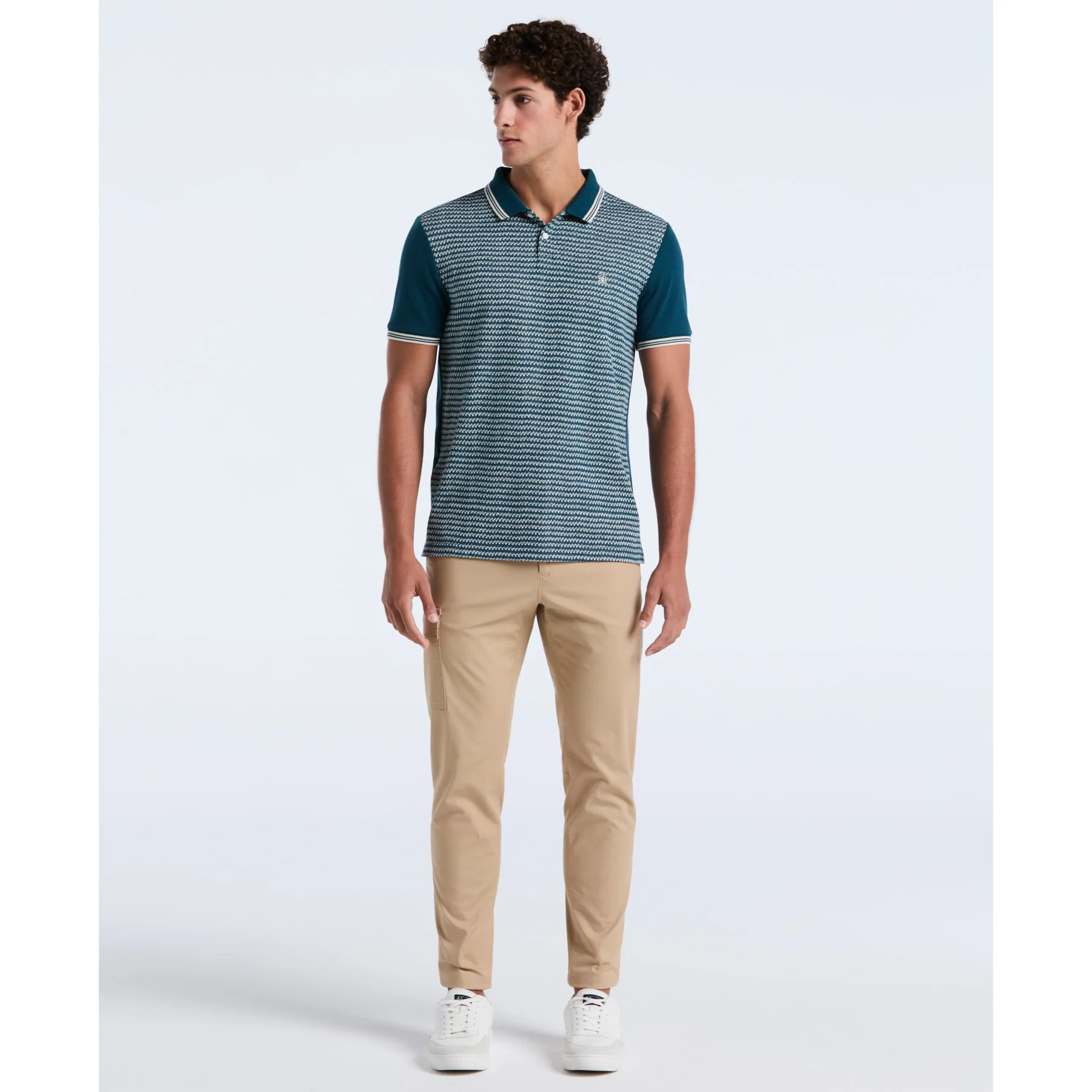 Mini Jacquard Polo Shirt In Reflecting Pond - Image 4