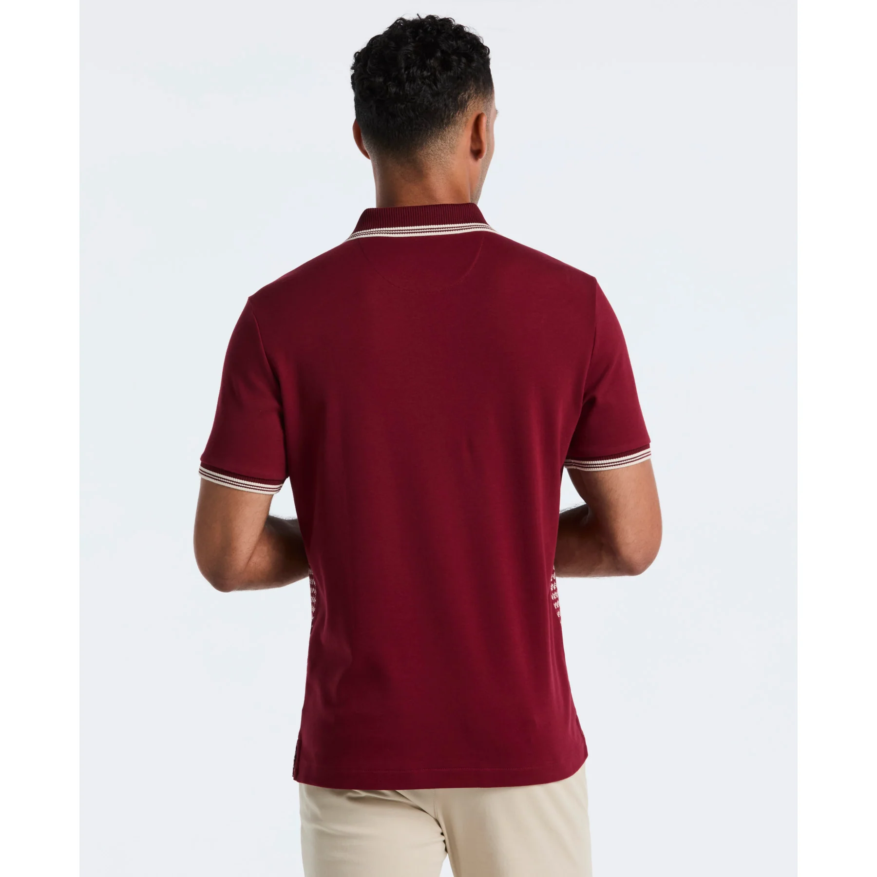 Mini Jacquard Polo Shirt In Cabernet - Image 2