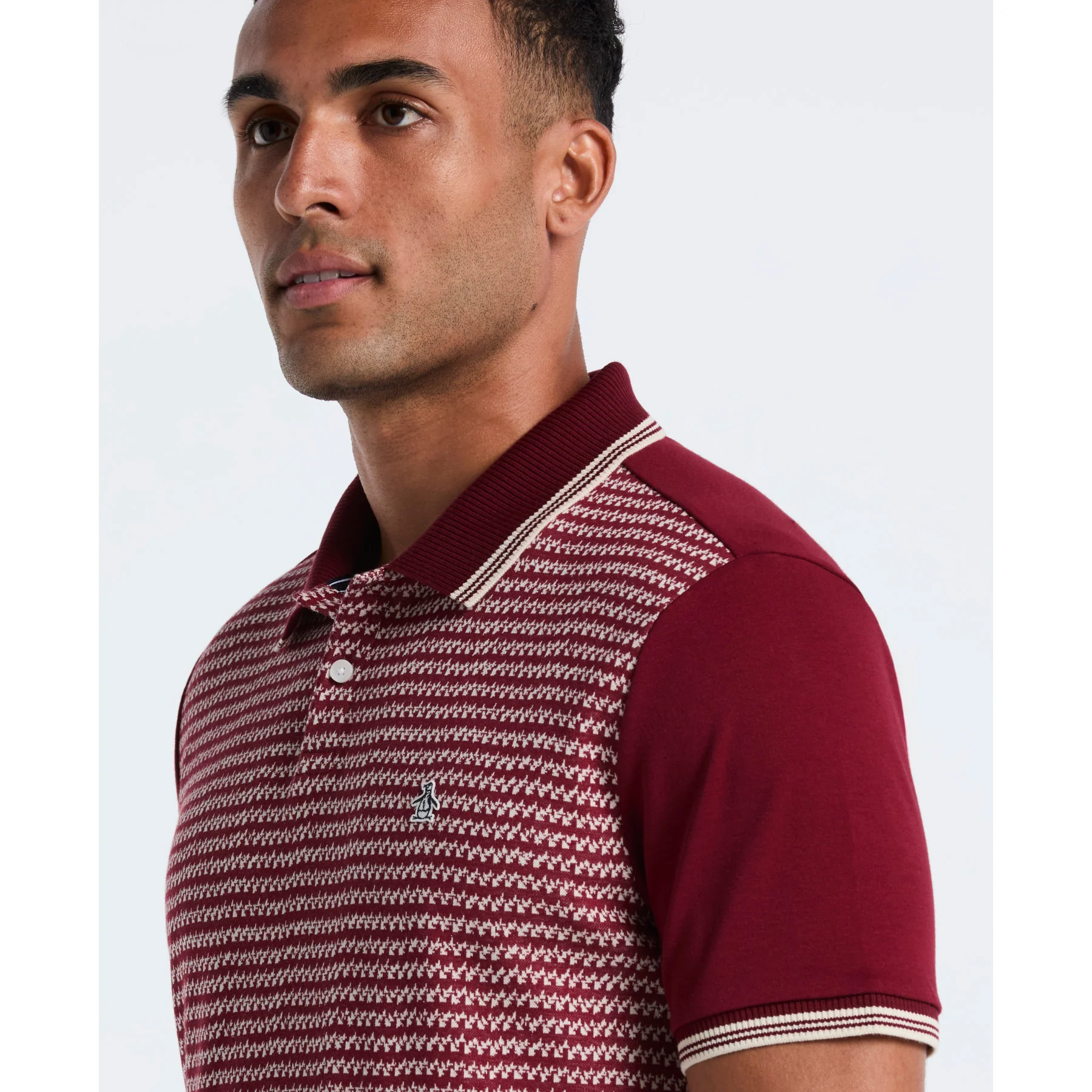 Mini Jacquard Polo Shirt In Cabernet - Image 3
