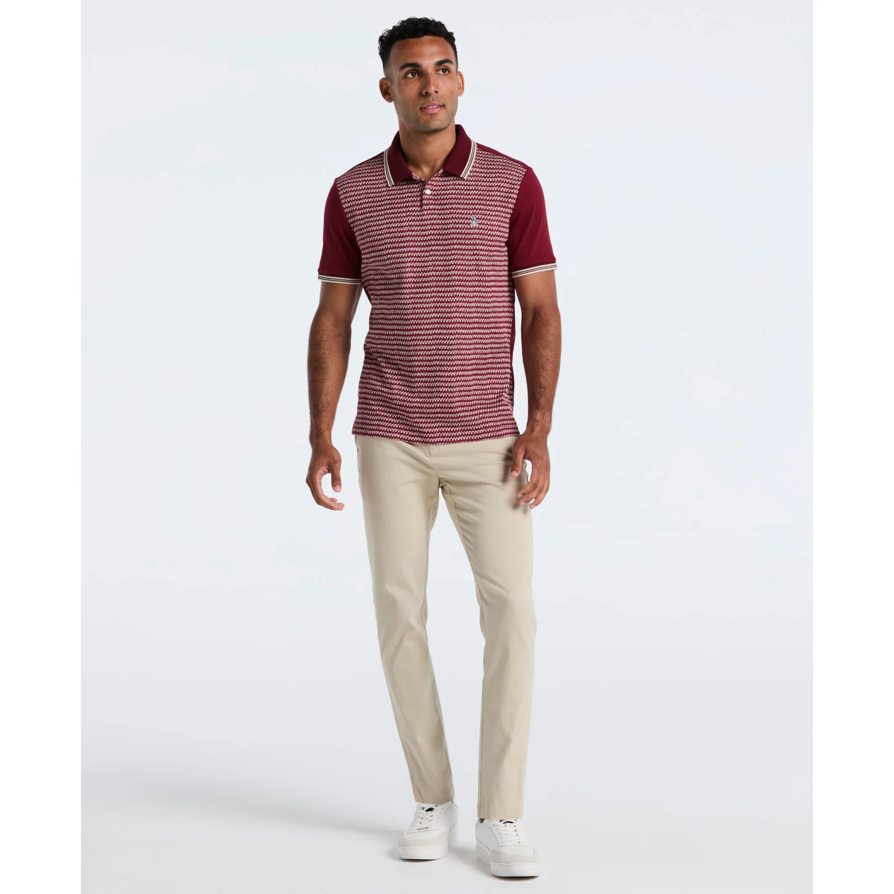 Mini Jacquard Polo Shirt In Cabernet - Image 4