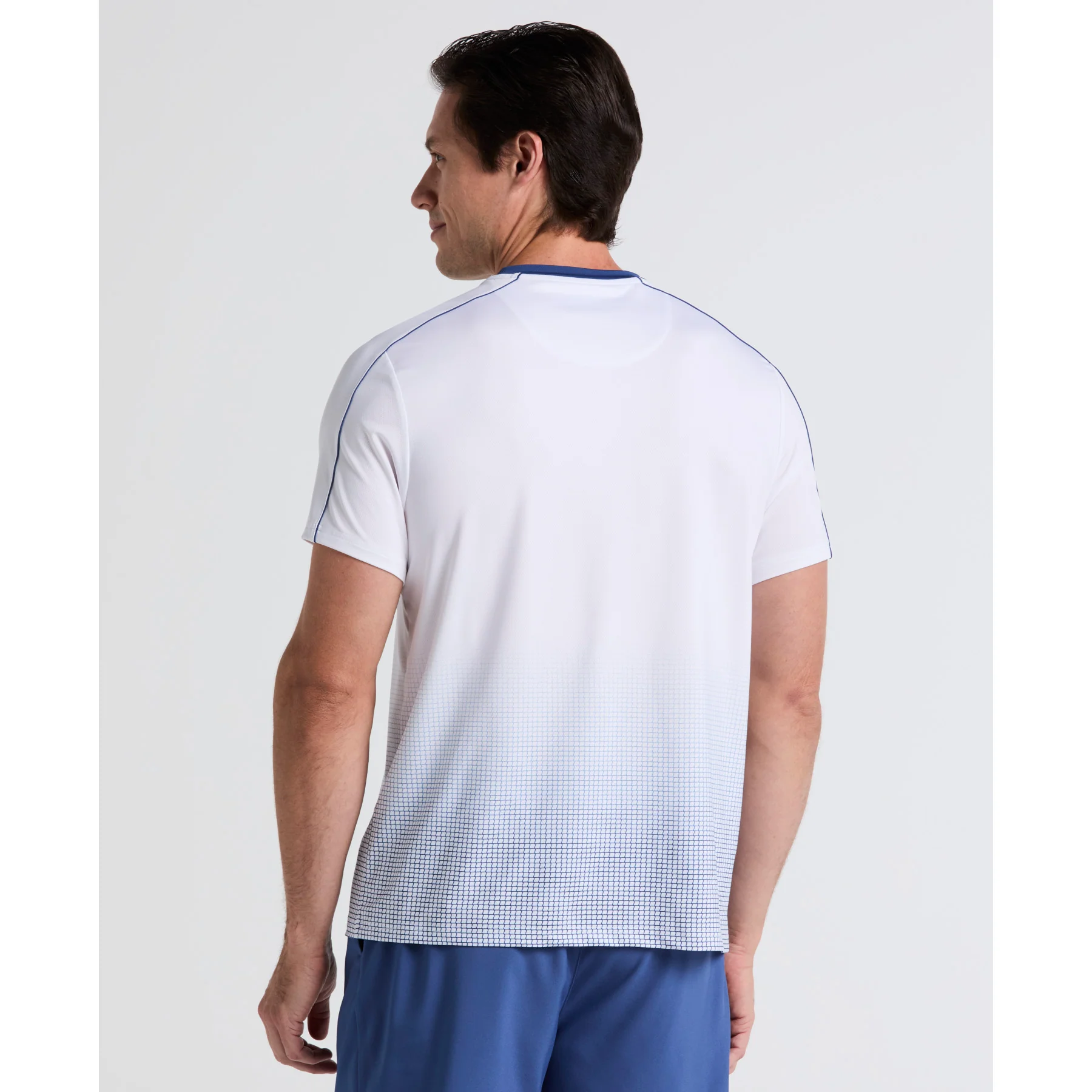 Ombre Net Graphic Performance Tennis T-Shirt In Bright White - Image 2
