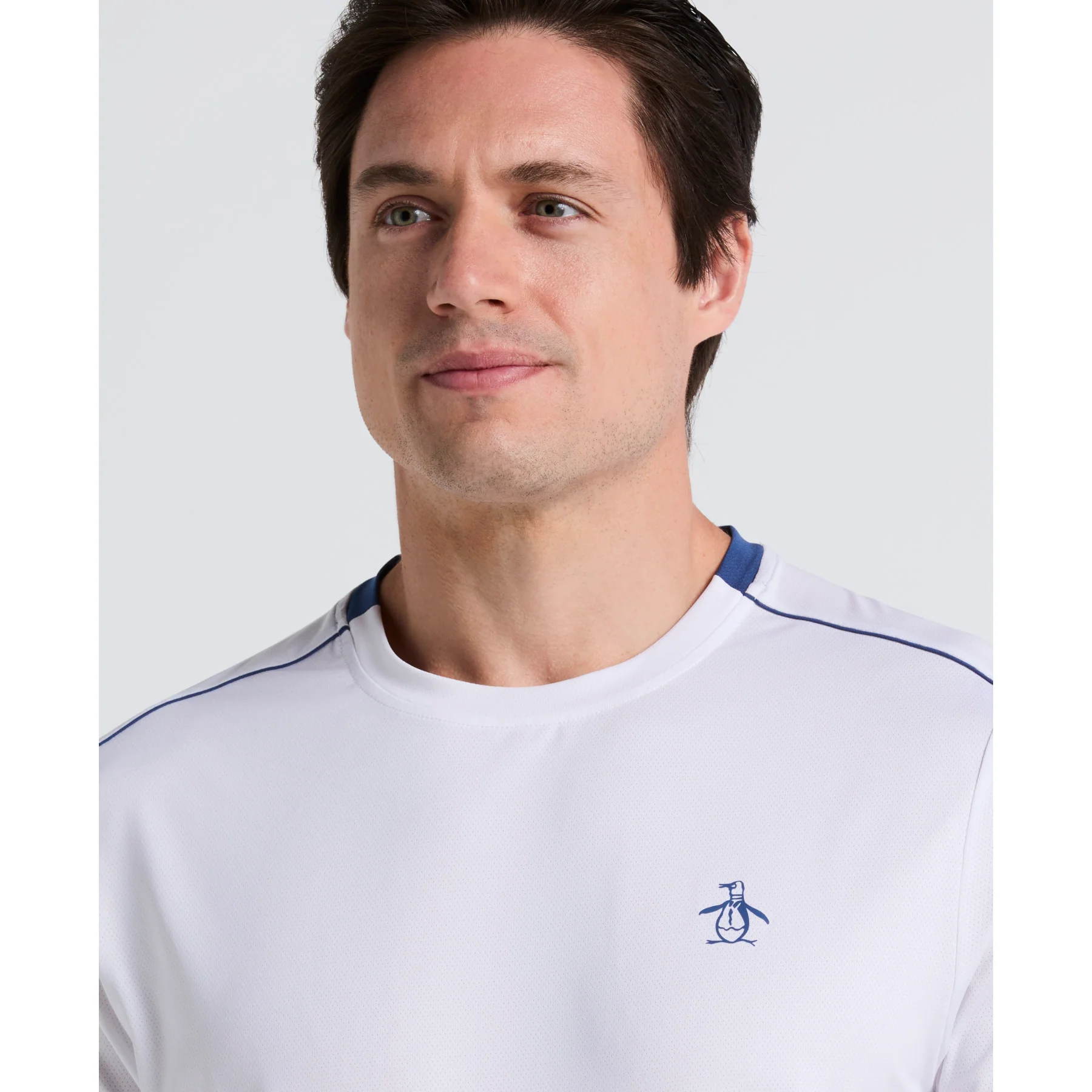 Ombre Net Graphic Performance Tennis T-Shirt In Bright White - Image 3