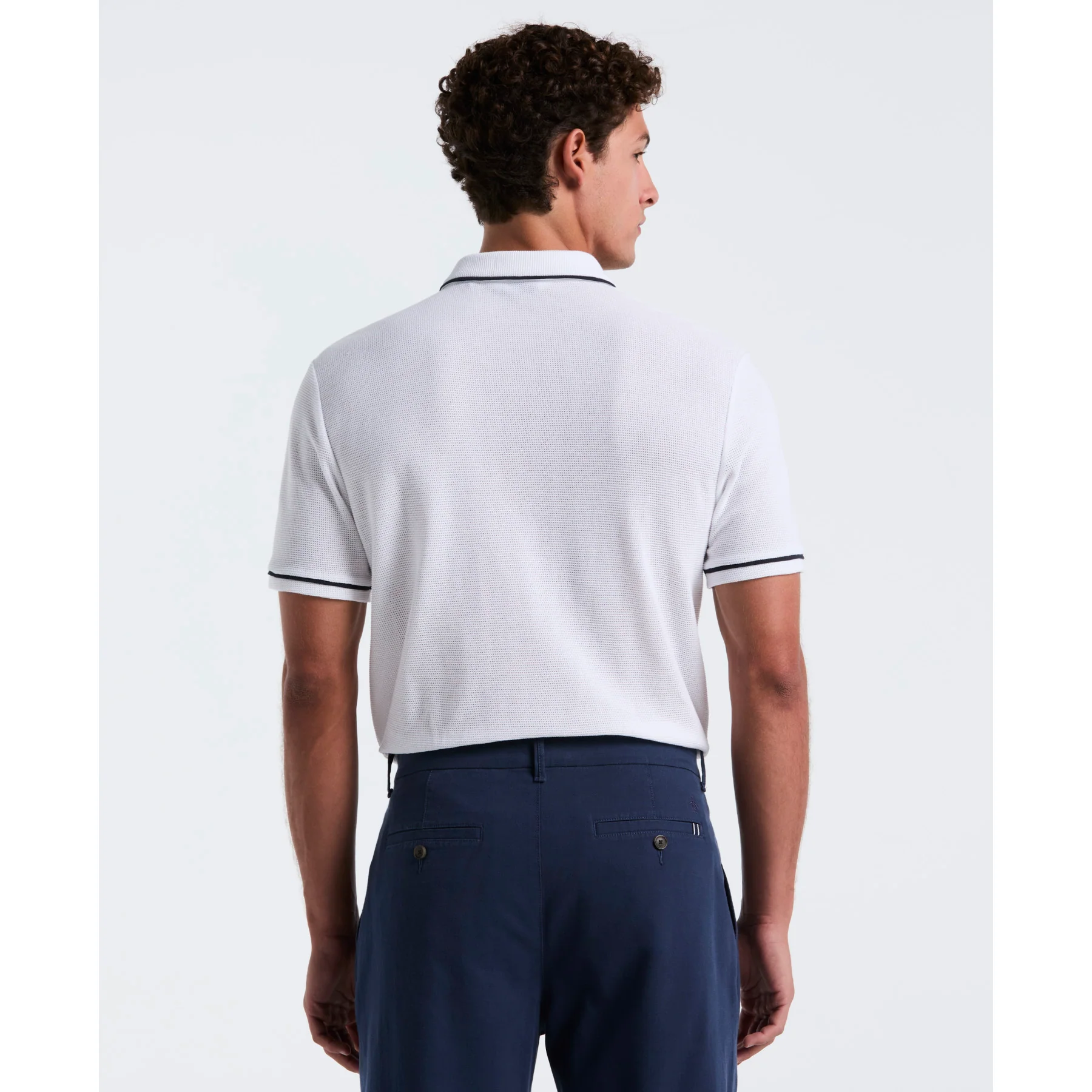 Icons Bentley Mesh Polo Shirt In Bright White - Image 3