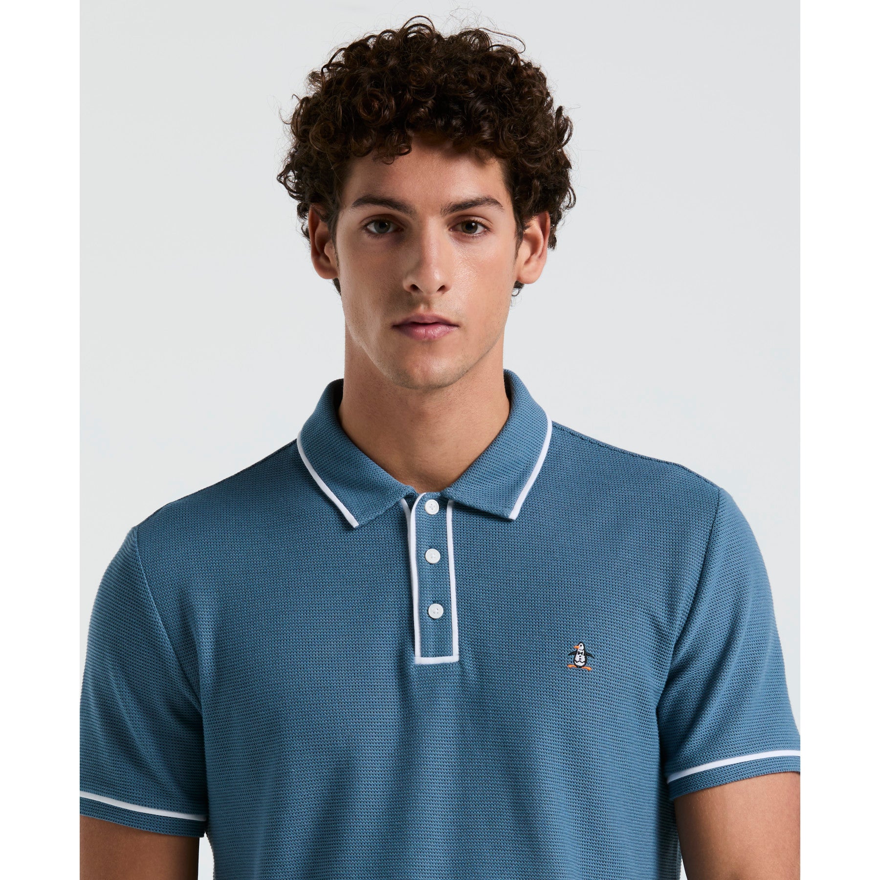 Icons Bentley Mesh Polo Shirt In Copen Blue - Image 4