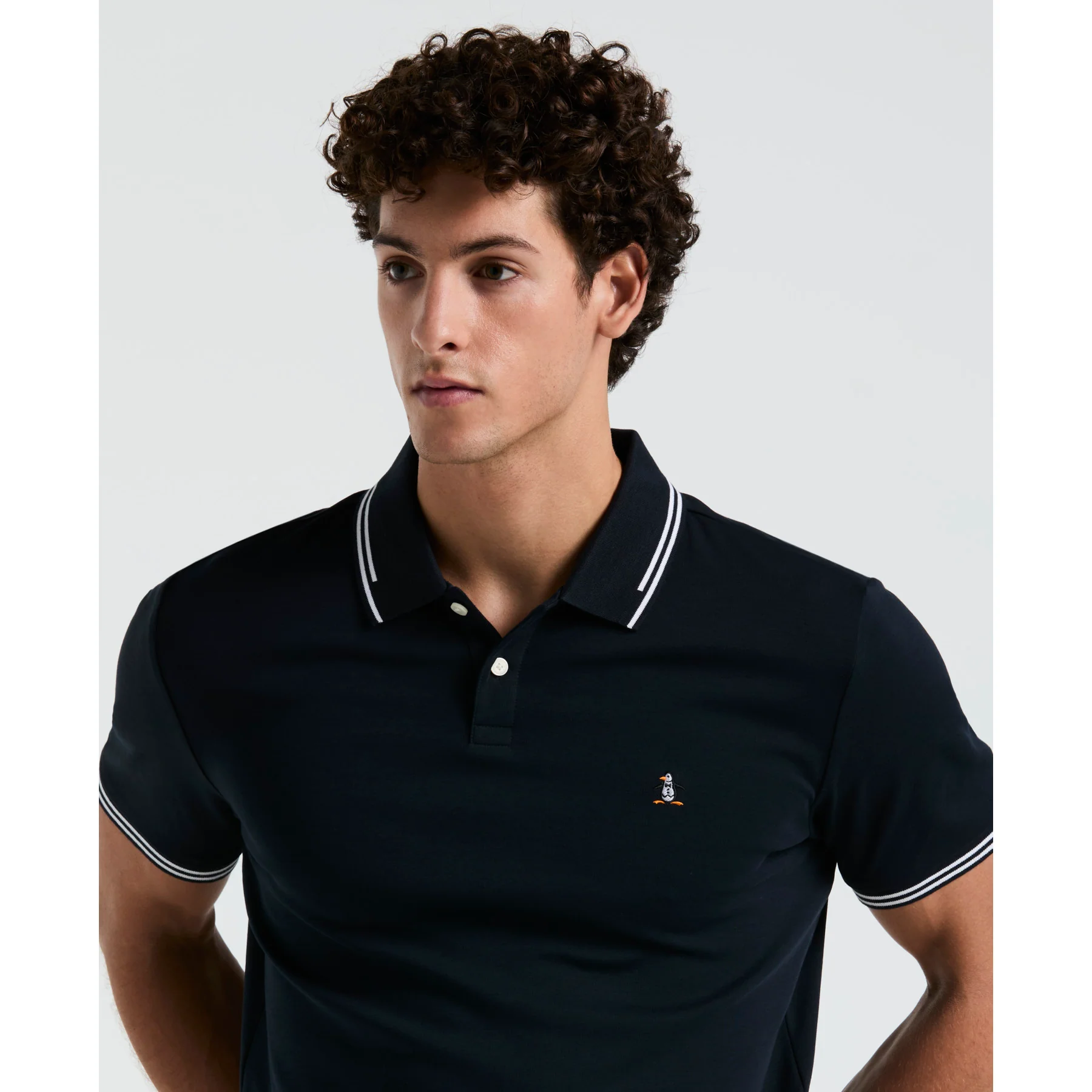 Icons Tipped Polo Shirt In Dark Sapphire - Image 4