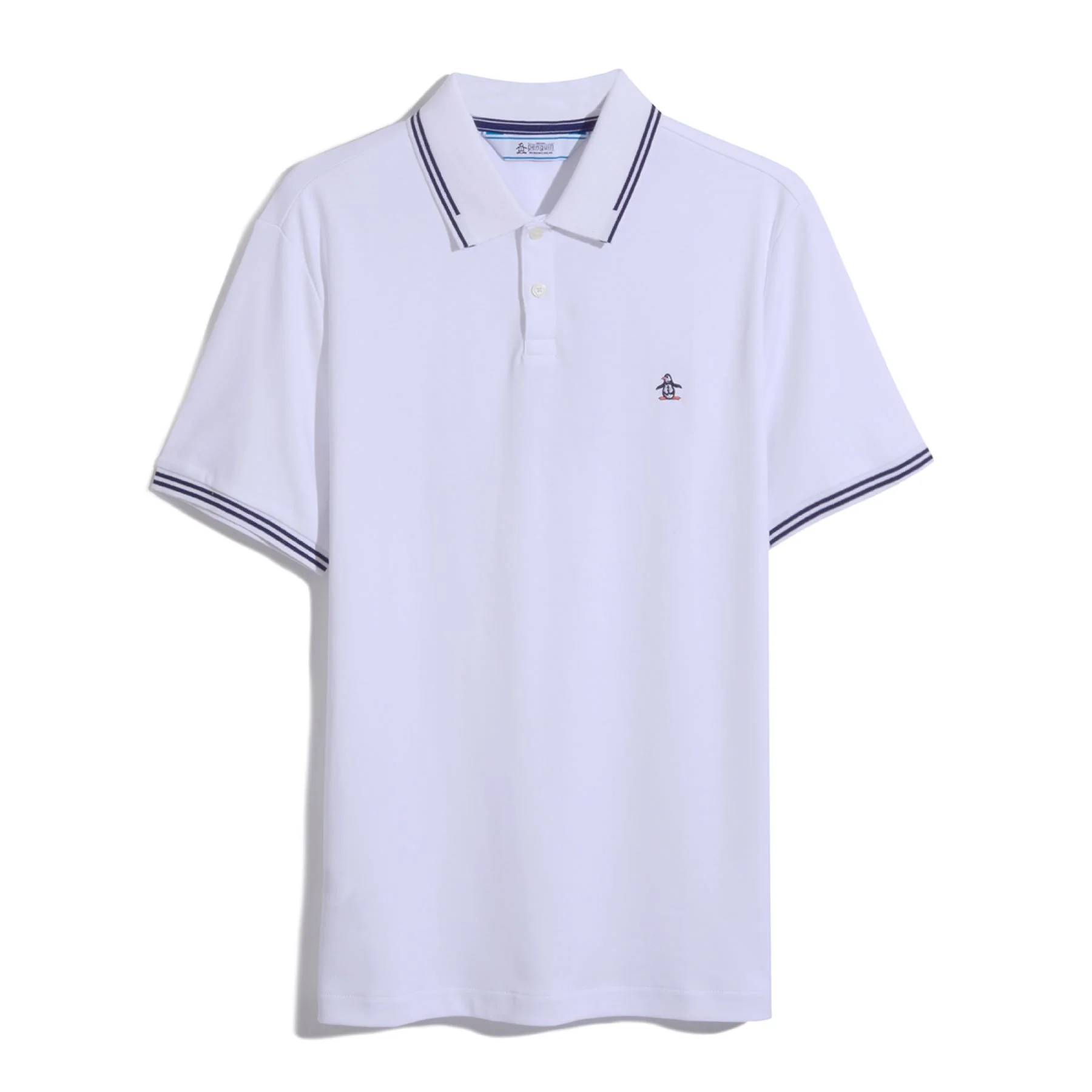 Icons Tipped Polo Shirt In Bright White - Image 5