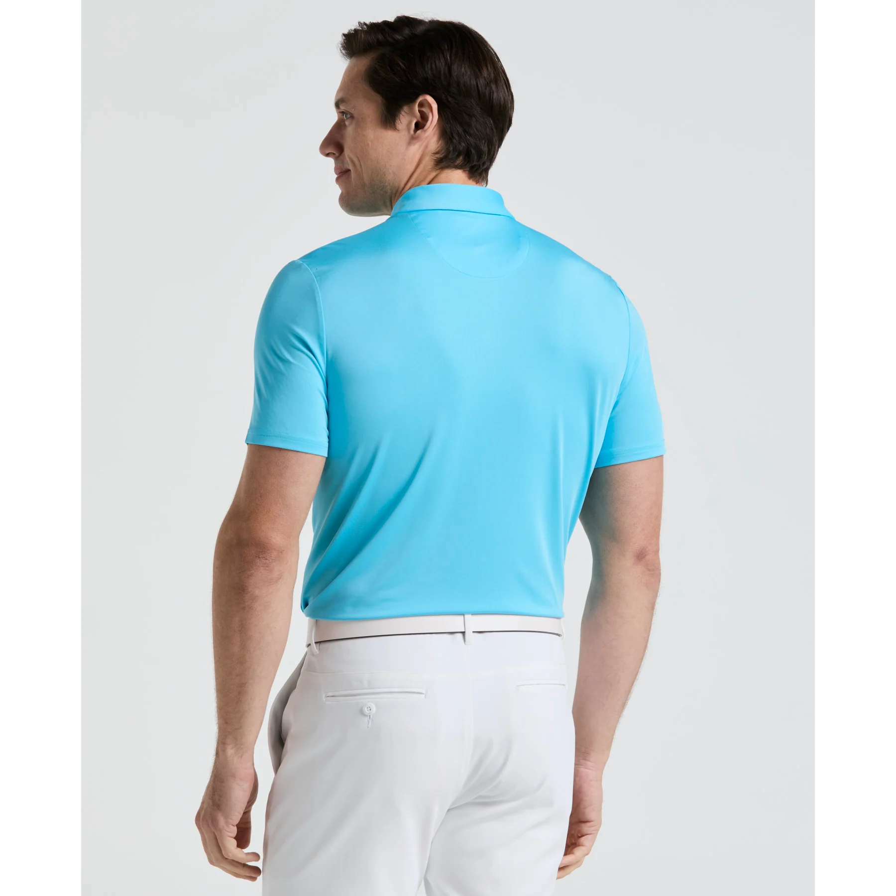 Original Block Design Golf Polo Shirt In Aquarius - Image 2