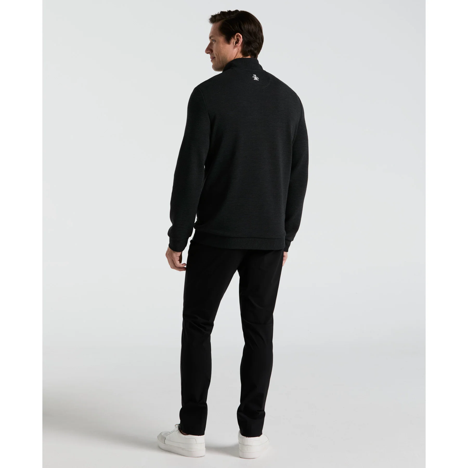 Ottoman Quarter Zip Golf Jacket In Dark Caviar Heather - Image 2