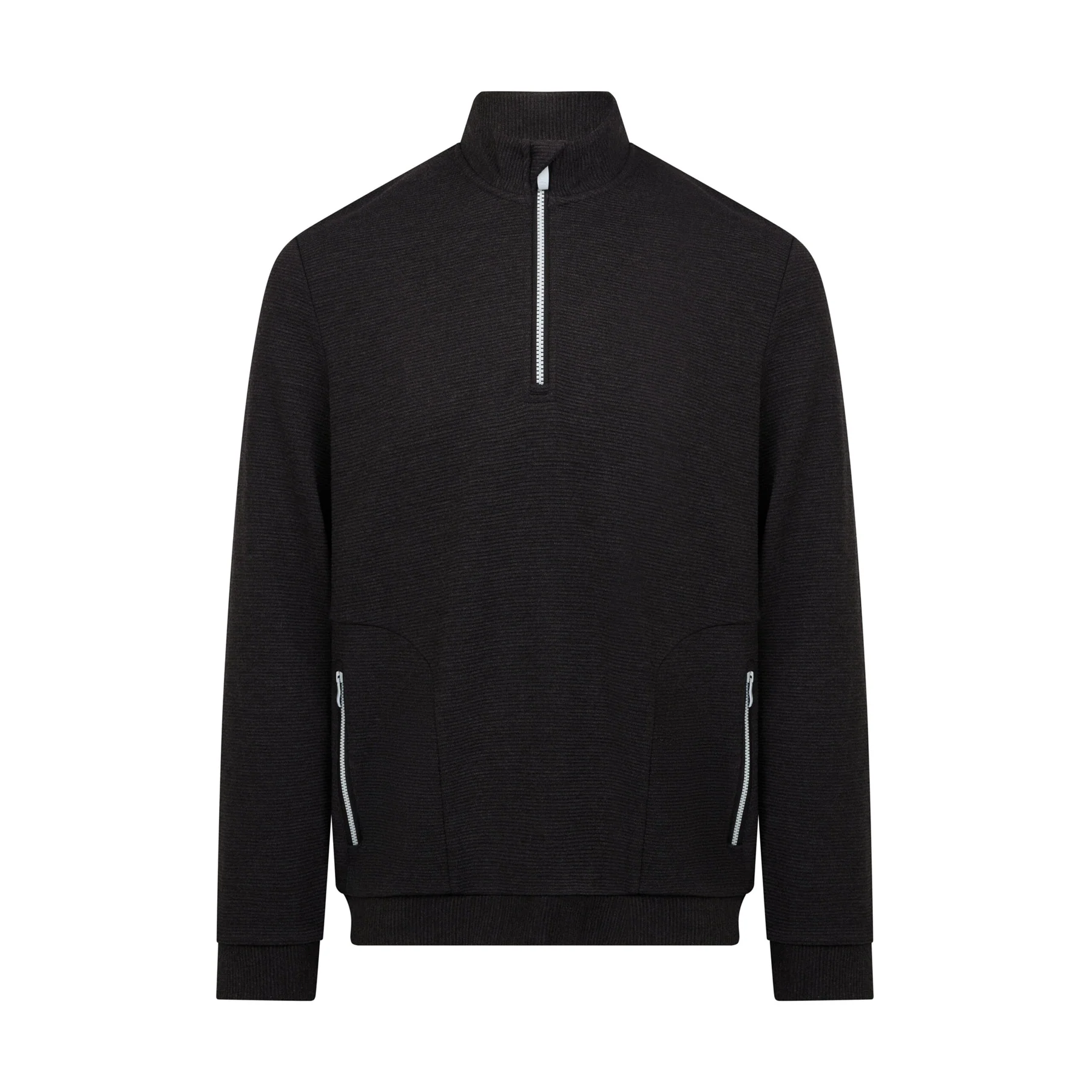 Ottoman Quarter Zip Golf Jacket In Dark Caviar Heather - Image 5