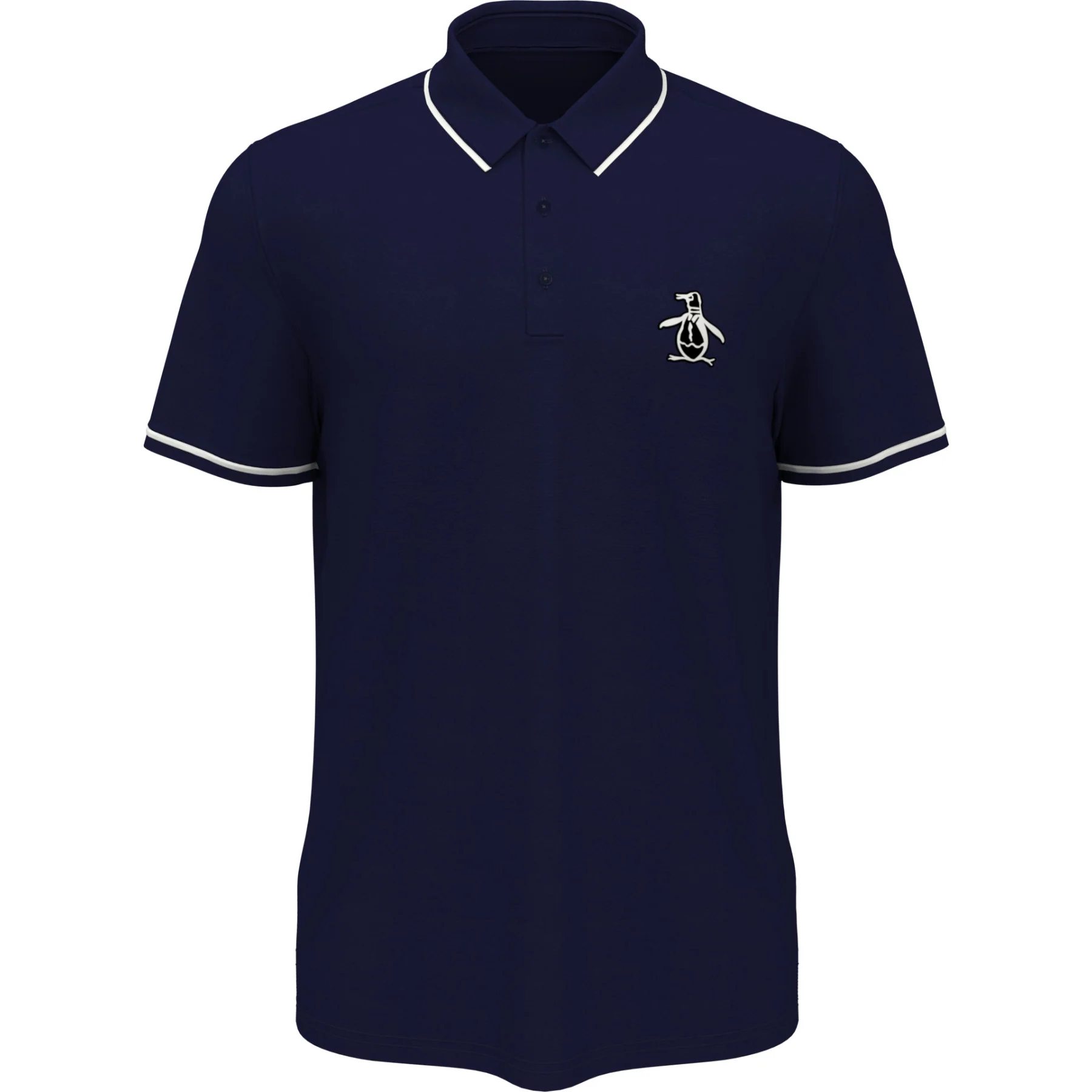 Oversized Pete Tipped Short Sleeve Golf Polo Shirt In Black Iris - Image 4