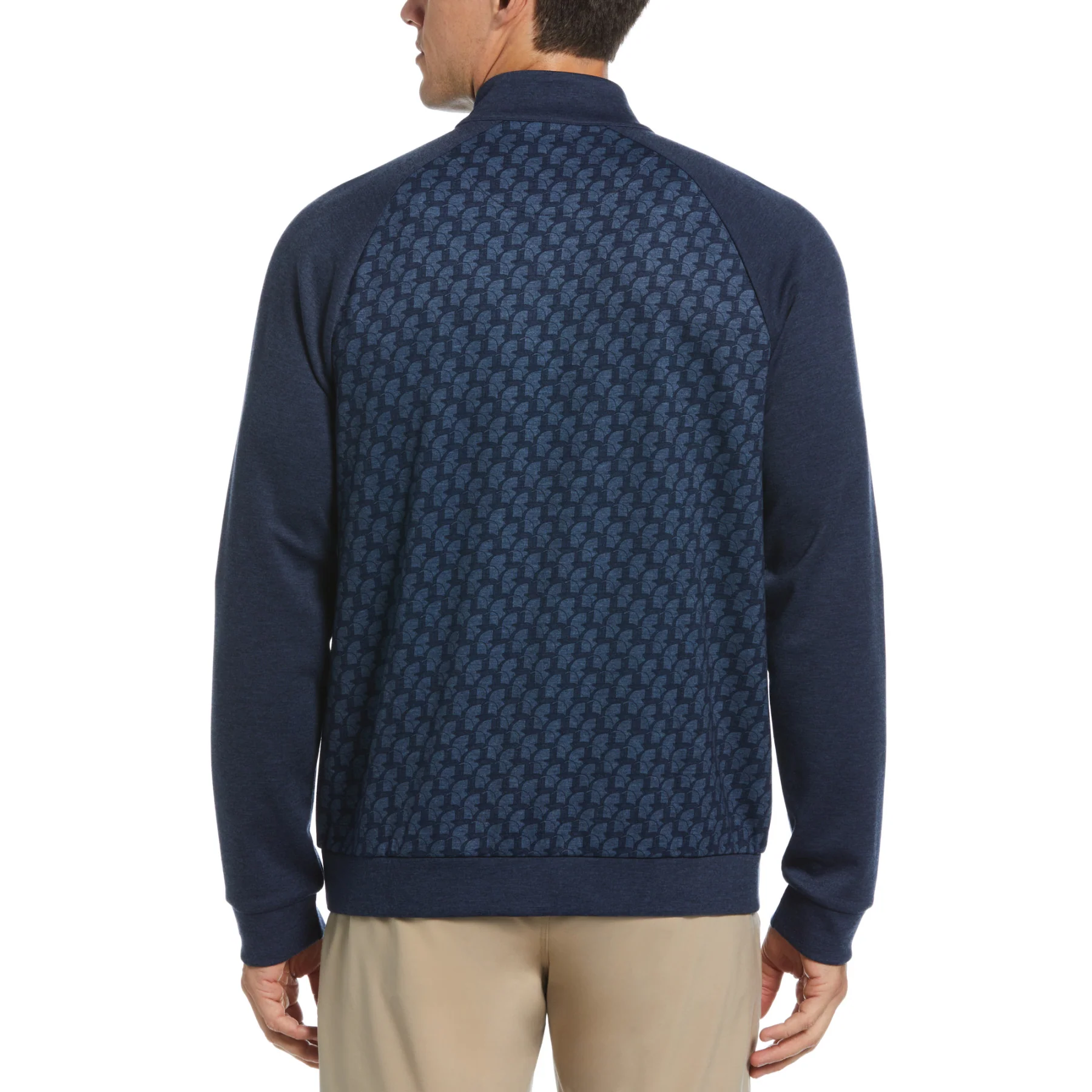 Penguin Print Heritage Golf Track Jacket In Black Iris Bijou Heather - Image 2