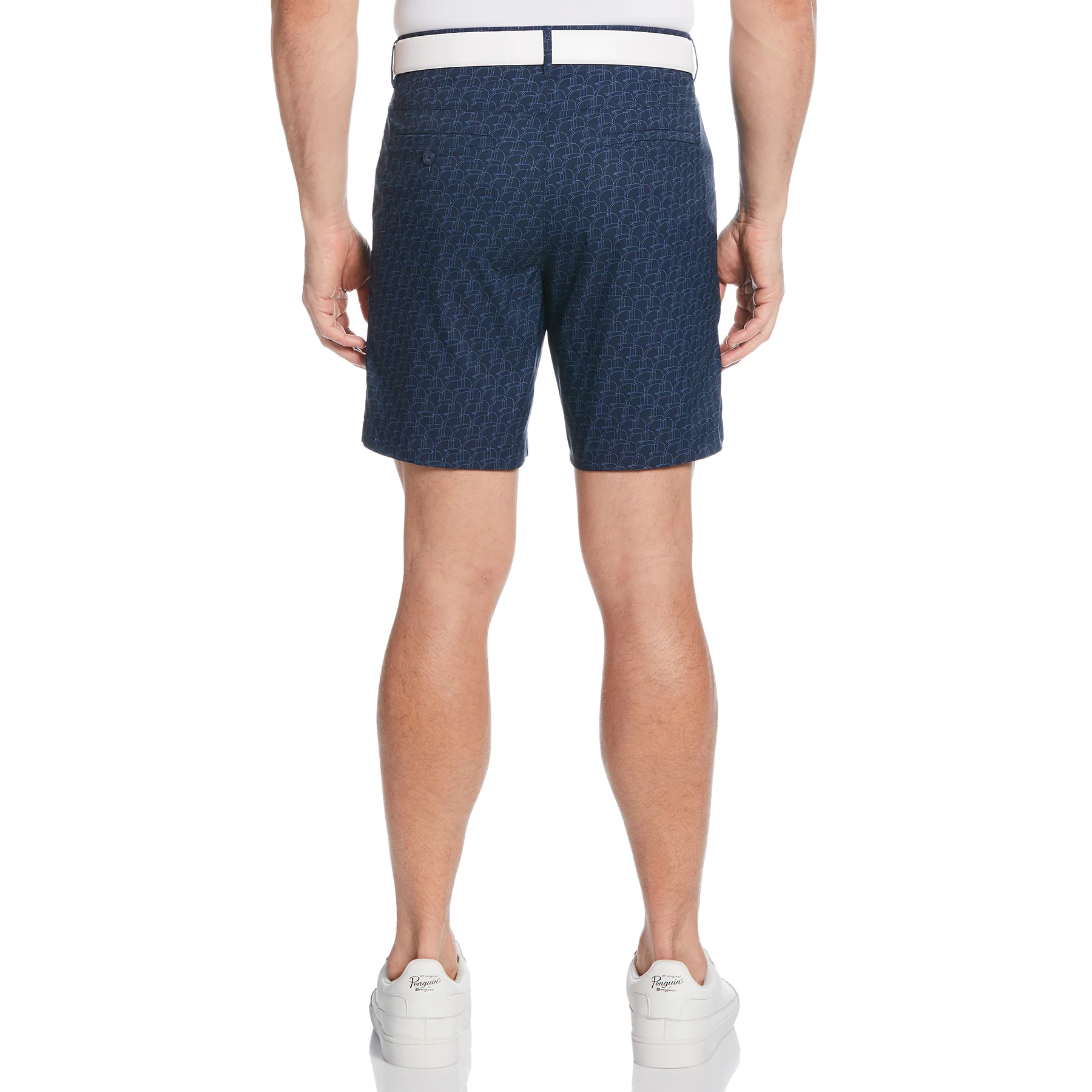 Penguin Print Performance Golf Shorts In Black Iris - Image 2