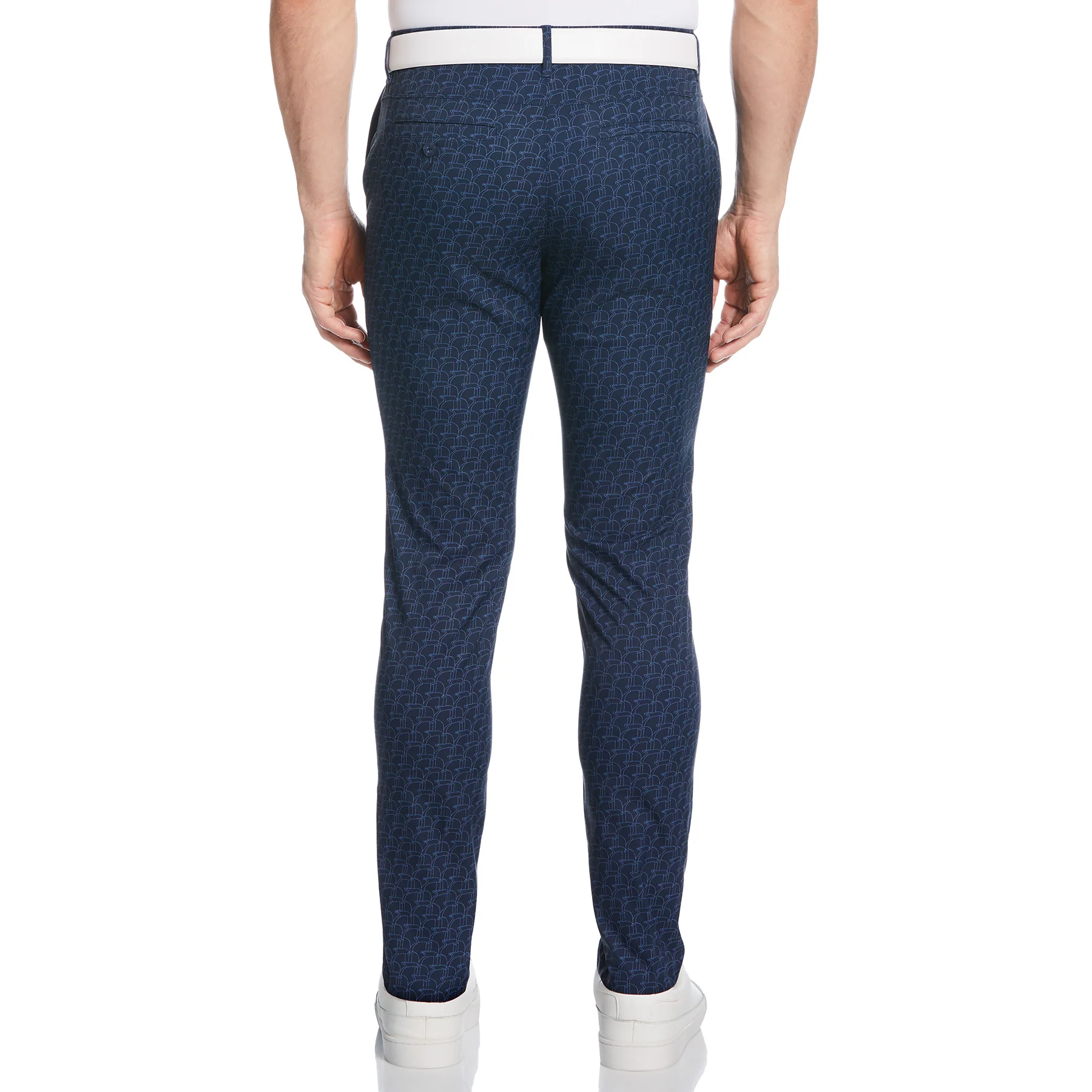 Penguin Print Performance Golf Trousers In Black Iris - Image 2
