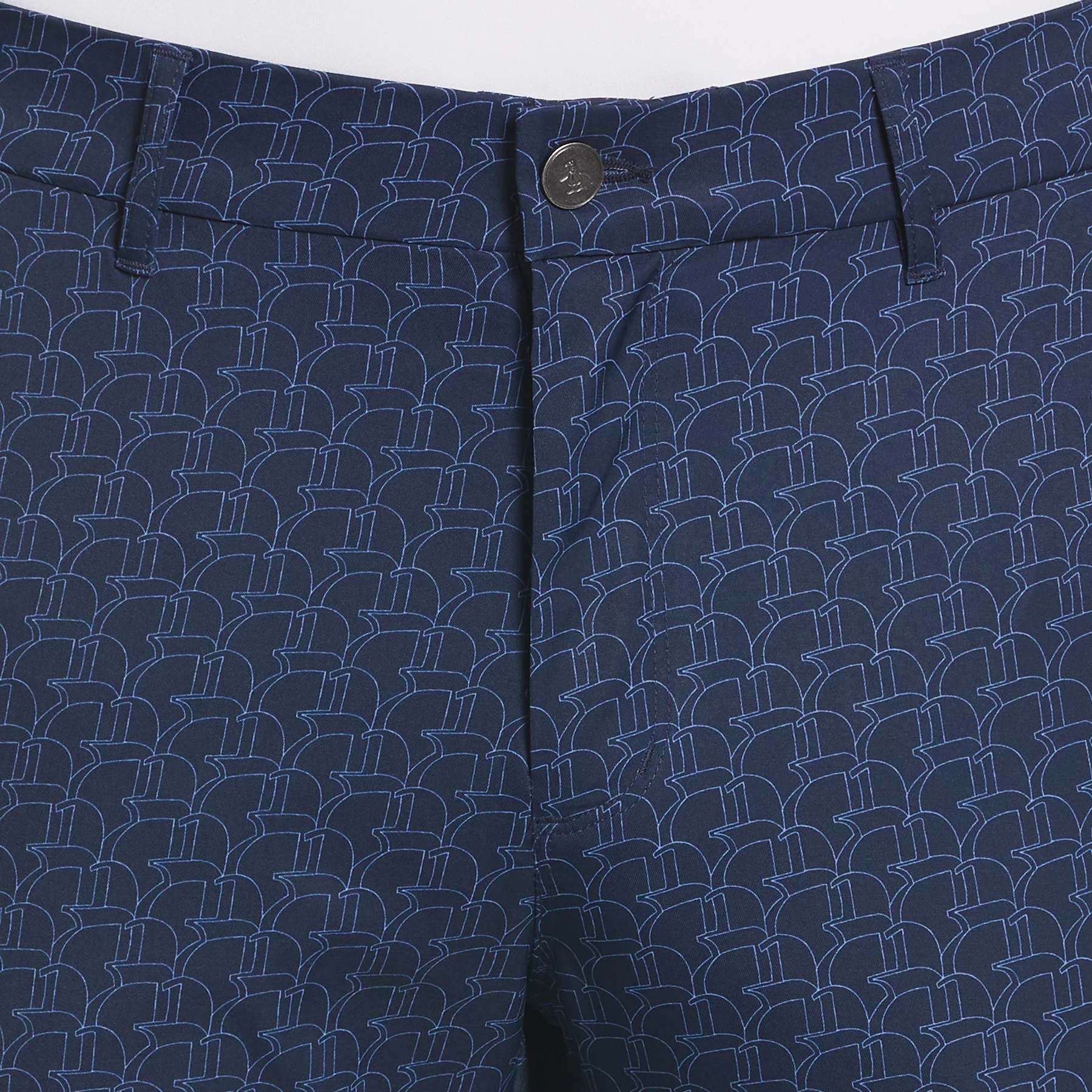 Penguin Print Performance Golf Trousers In Black Iris - Image 3