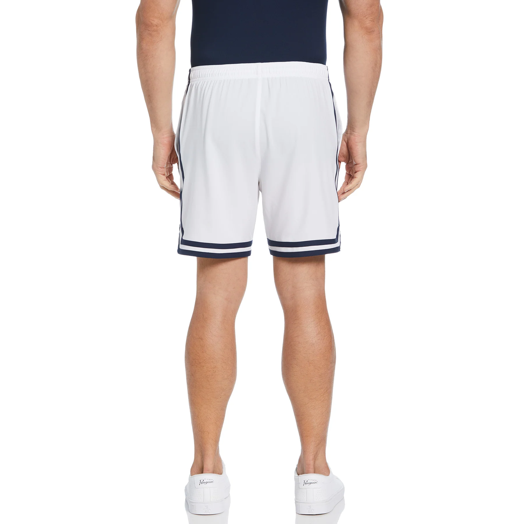 Performance Colour Block Tennis Shorts In Bright White - Image 2