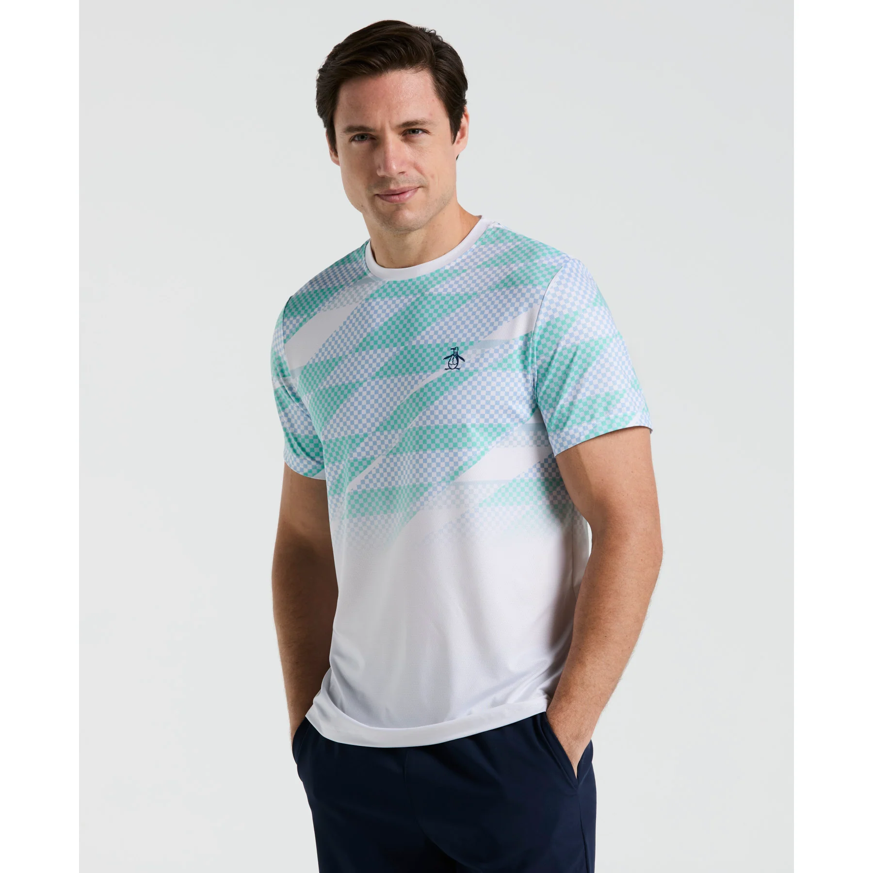 Performance Ombre Tennis Court T-Shirt In Bright White
