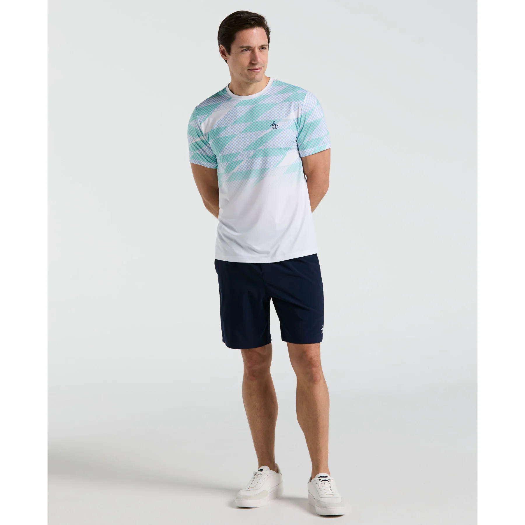 Performance Ombre Tennis Court T-Shirt In Bright White - Image 4