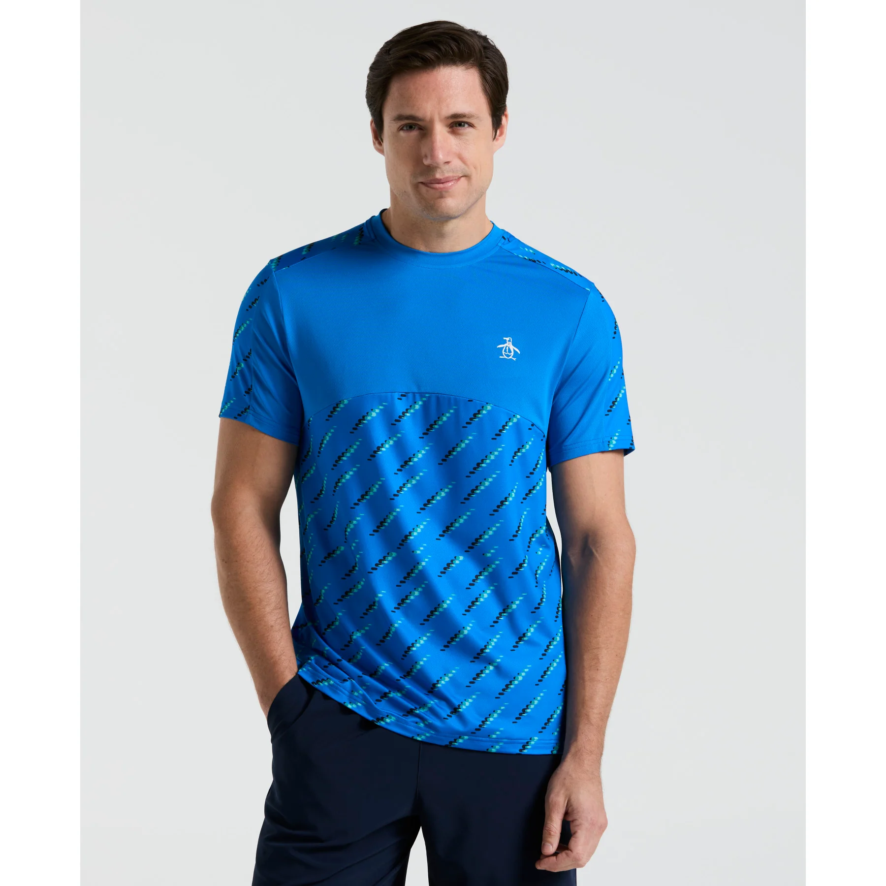 Performance Tennis Ball Block T-Shirt In Electric Blue Lemonade