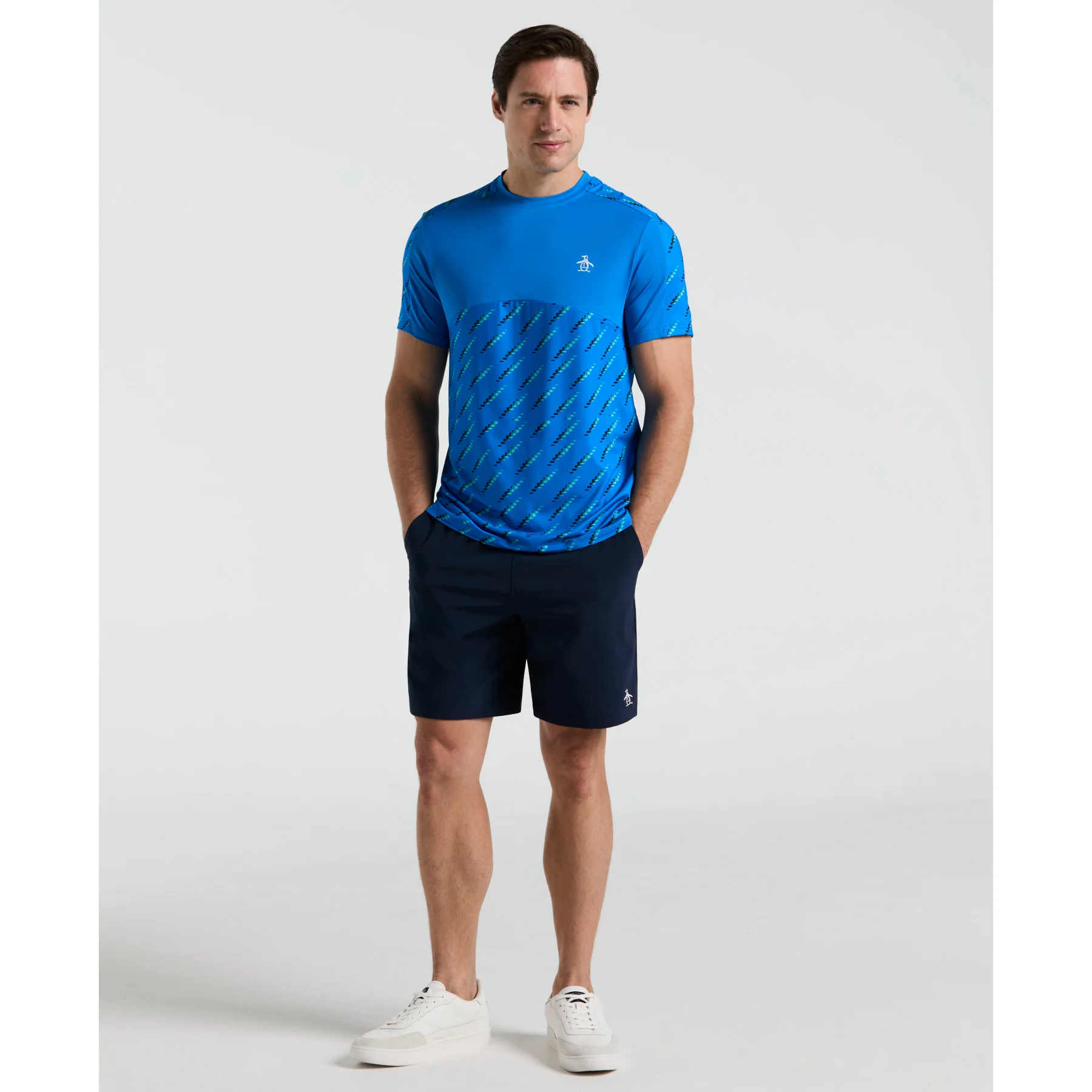 Performance Tennis Ball Block T-Shirt In Electric Blue Lemonade - Image 4