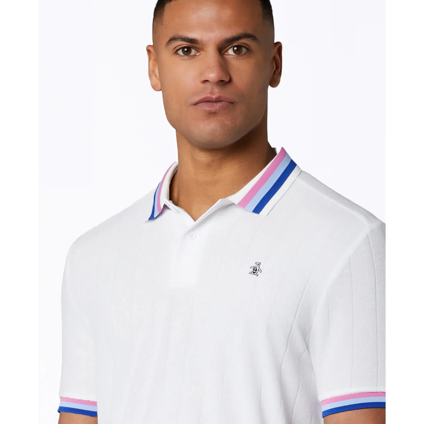 Performance Terry Golf Polo In Bright White - Image 3