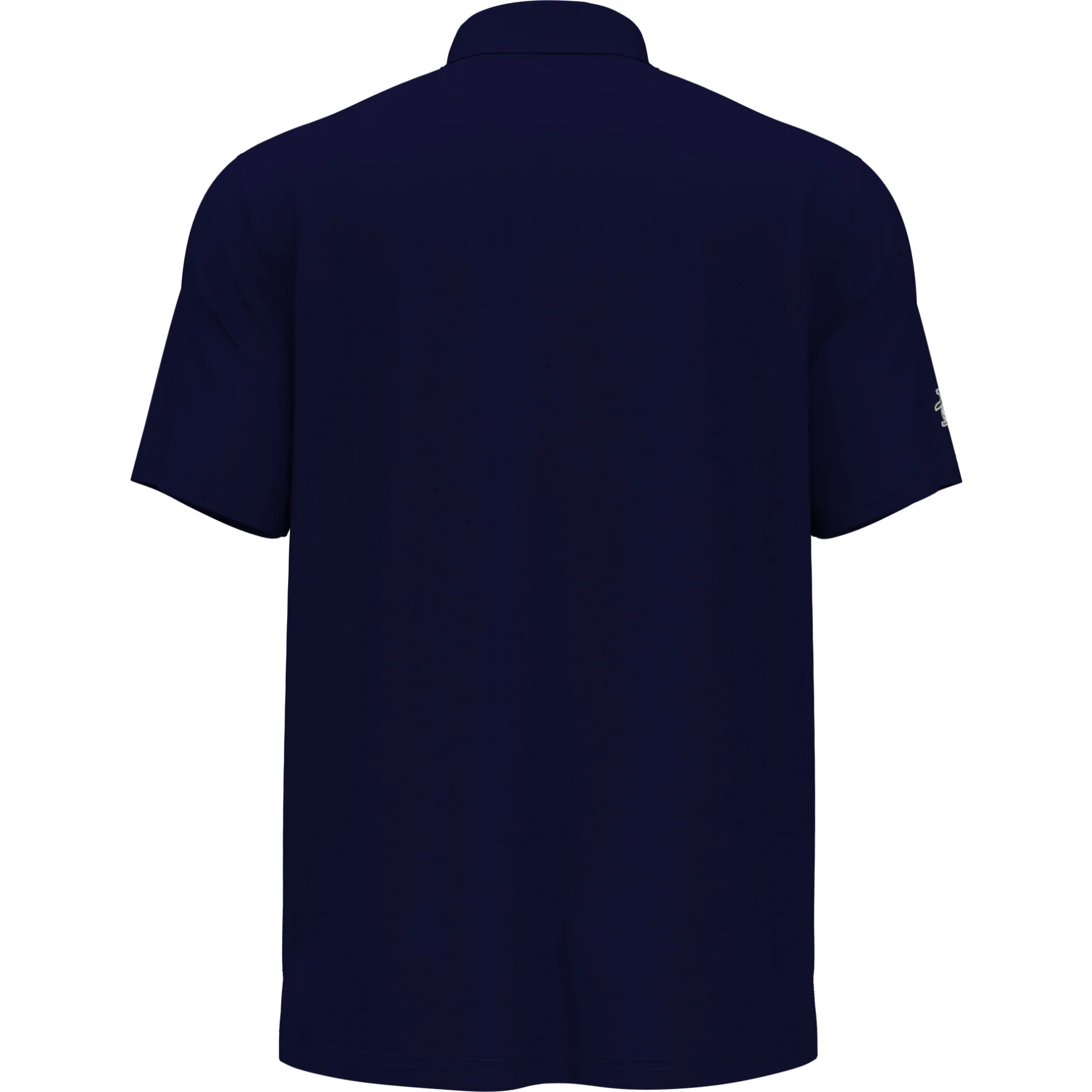 Pete On The Green Block Print Golf Polo Shirt In Black Iris - Image 5