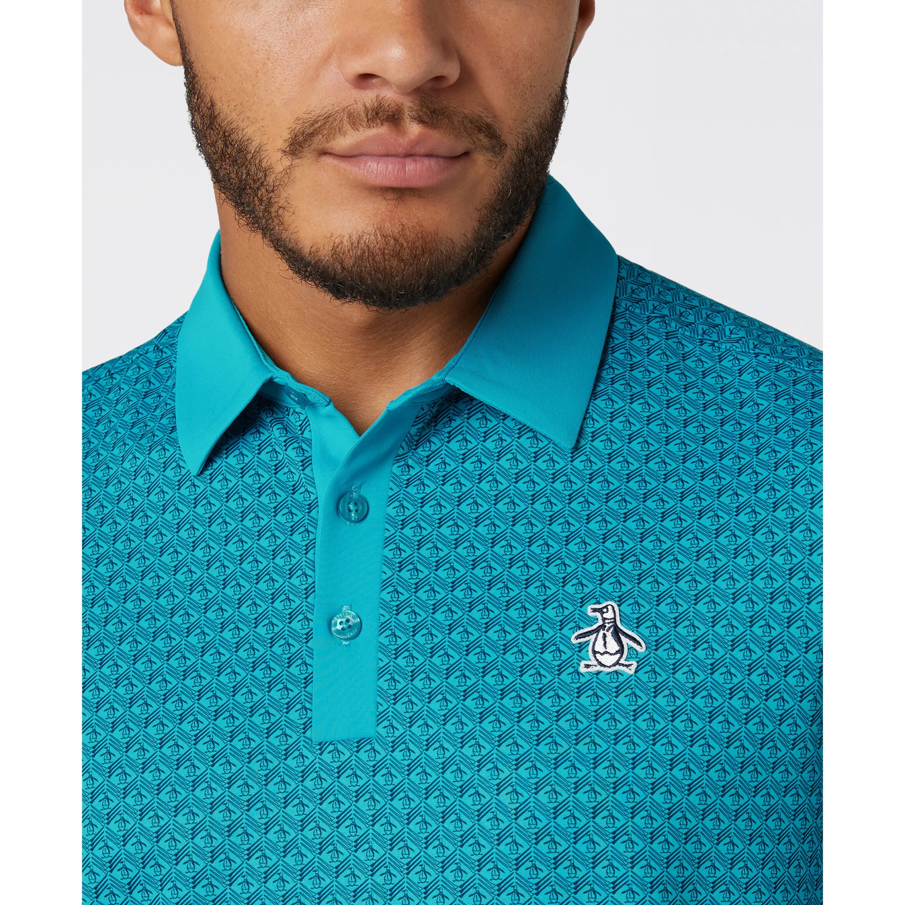 Pete's Tee Time Golf Polo In Caribbean Sea - Image 3