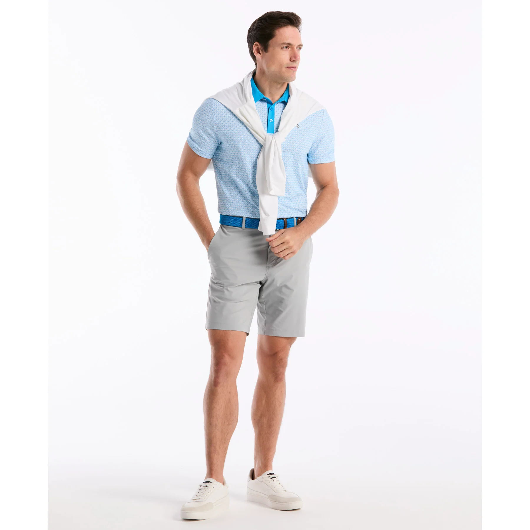 Pete's Tee Time Golf Polo In Malibu Blue - Image 5