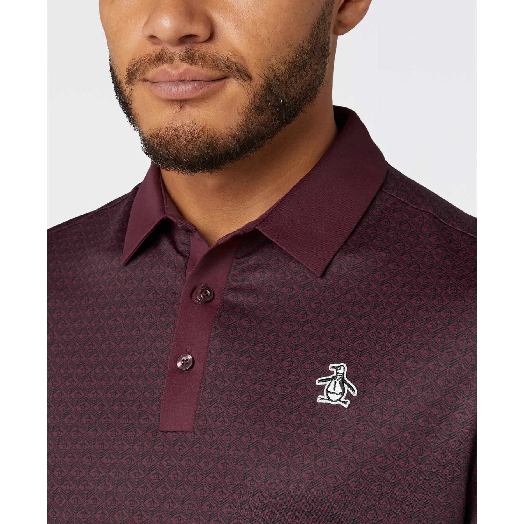 Pete's Tee Time Golf Polo In Mauve Wine - Image 3