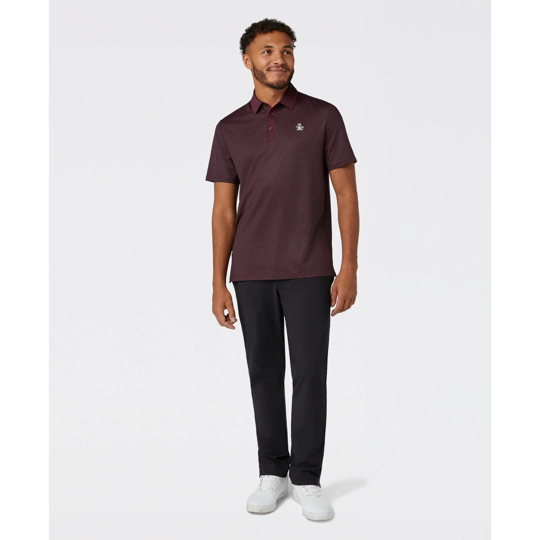 Pete's Tee Time Golf Polo In Mauve Wine - Image 4