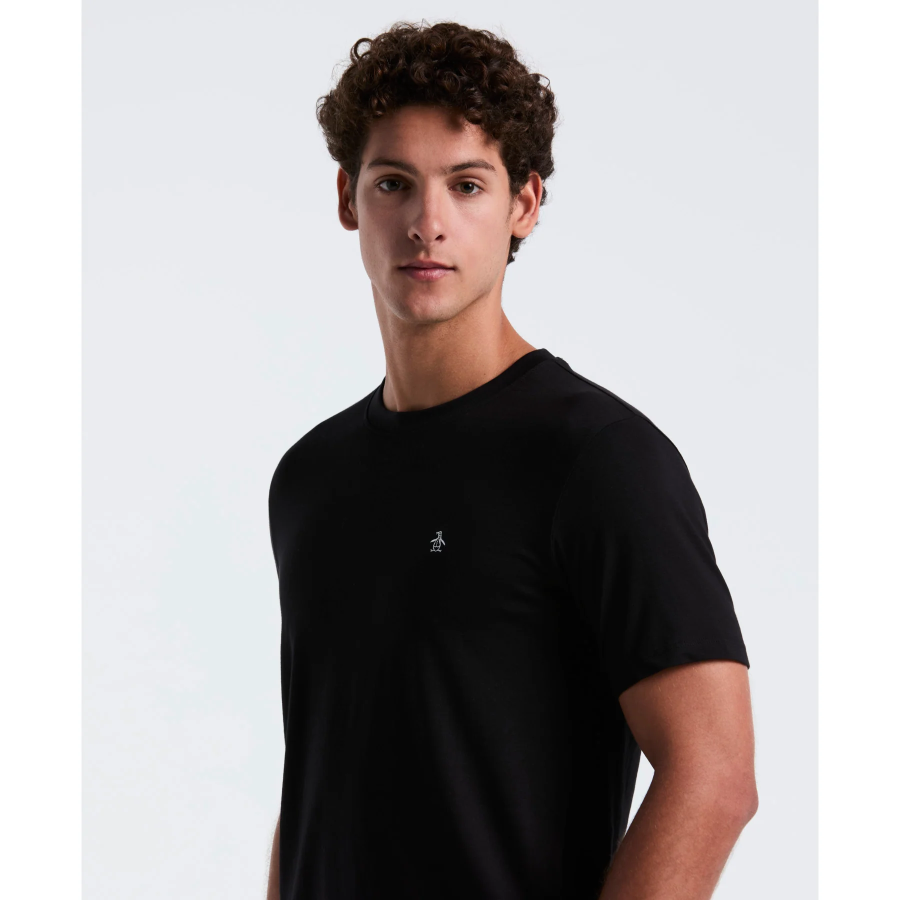 Pin Point Embroidered Logo Organic Cotton T-Shirt In True Black - Image 3