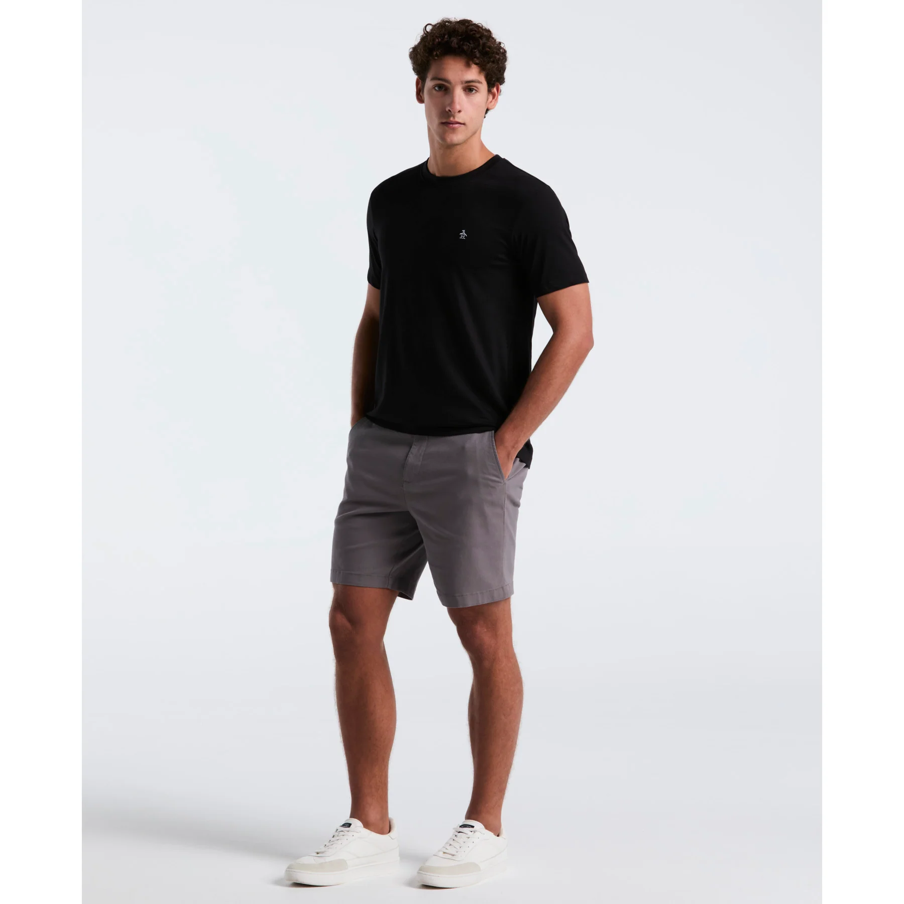 Pin Point Embroidered Logo Organic Cotton T-Shirt In True Black - Image 4
