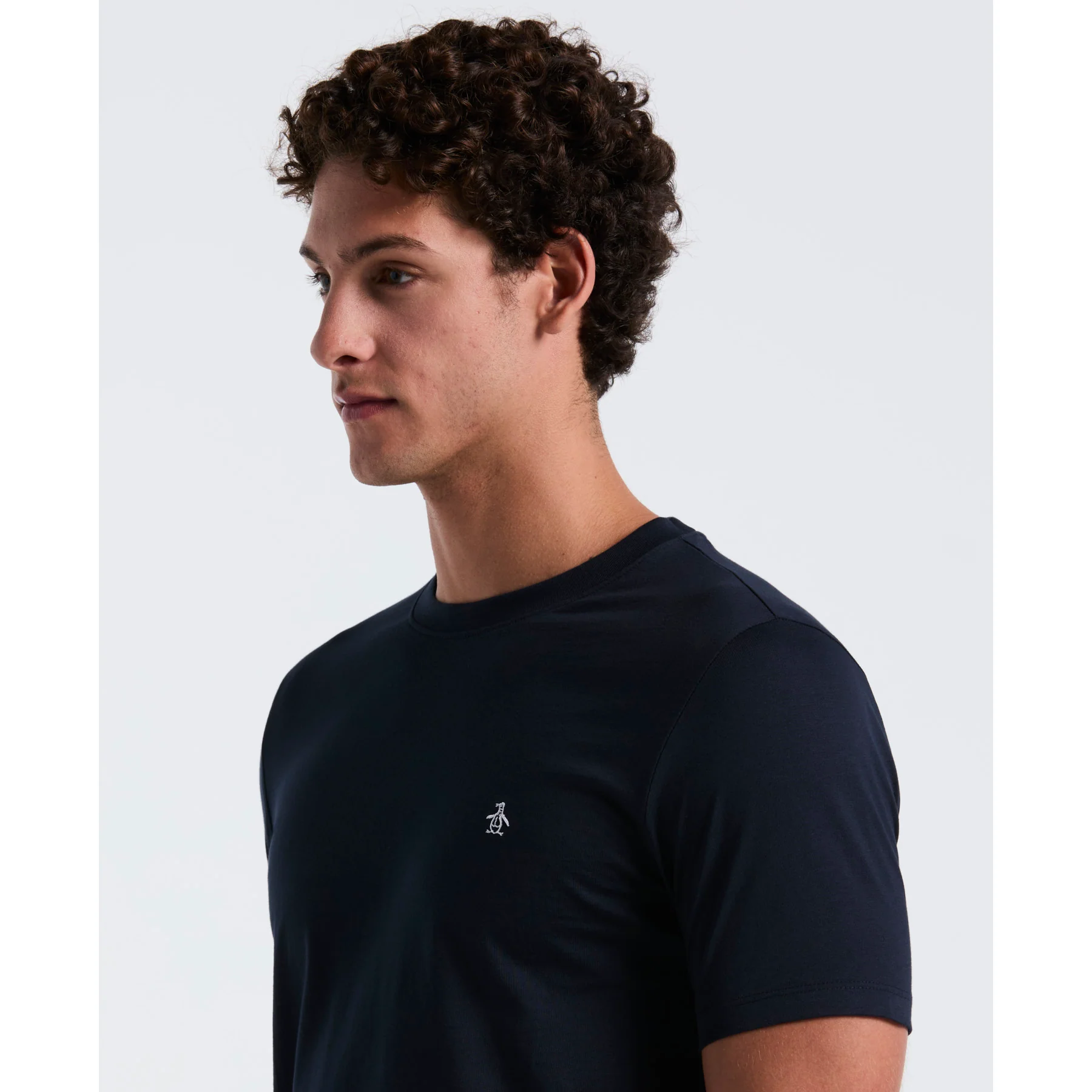 Pin Point Embroidered Logo Organic Cotton T-Shirt In Dark Sapphire - Image 3