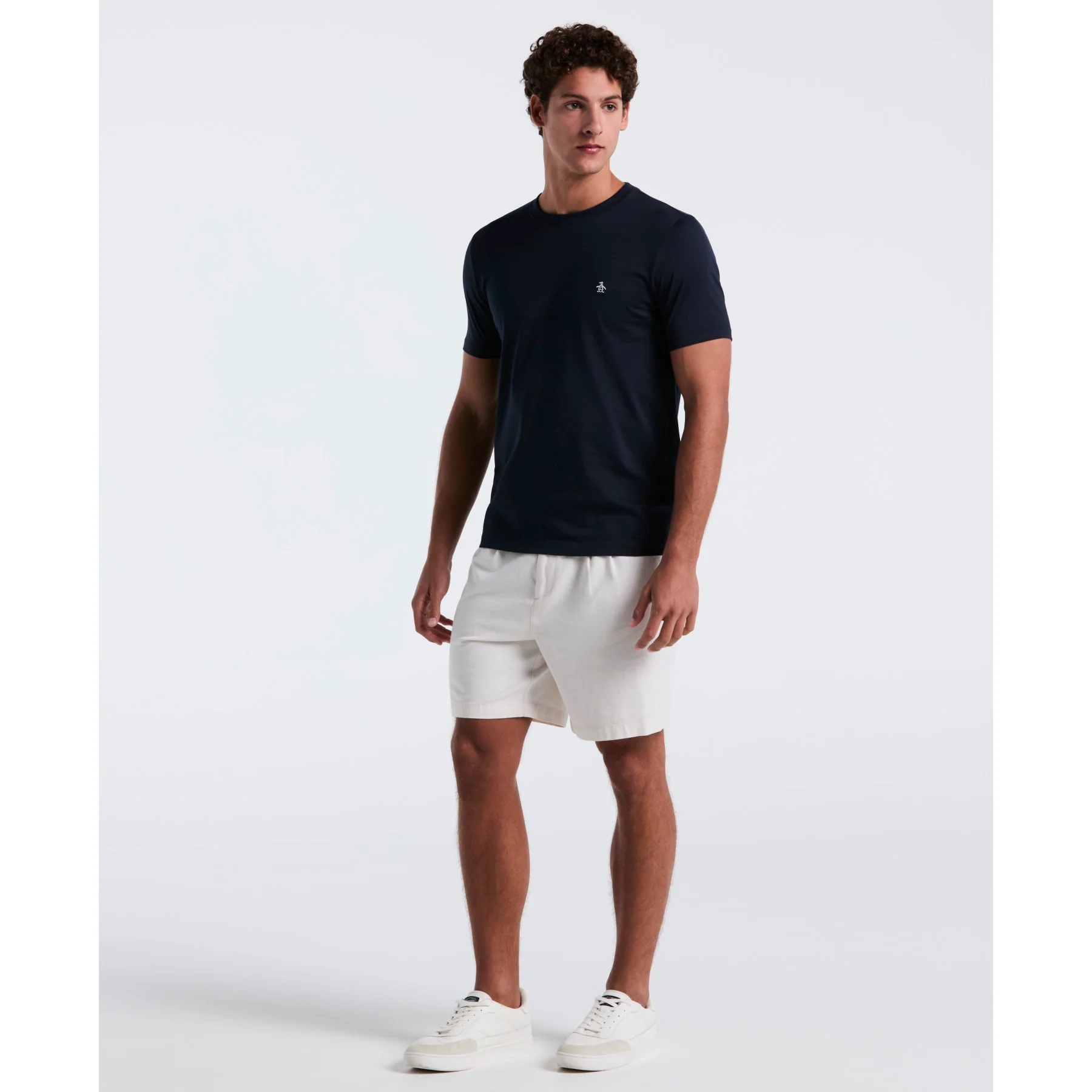 Pin Point Embroidered Logo Organic Cotton T-Shirt In Dark Sapphire - Image 4